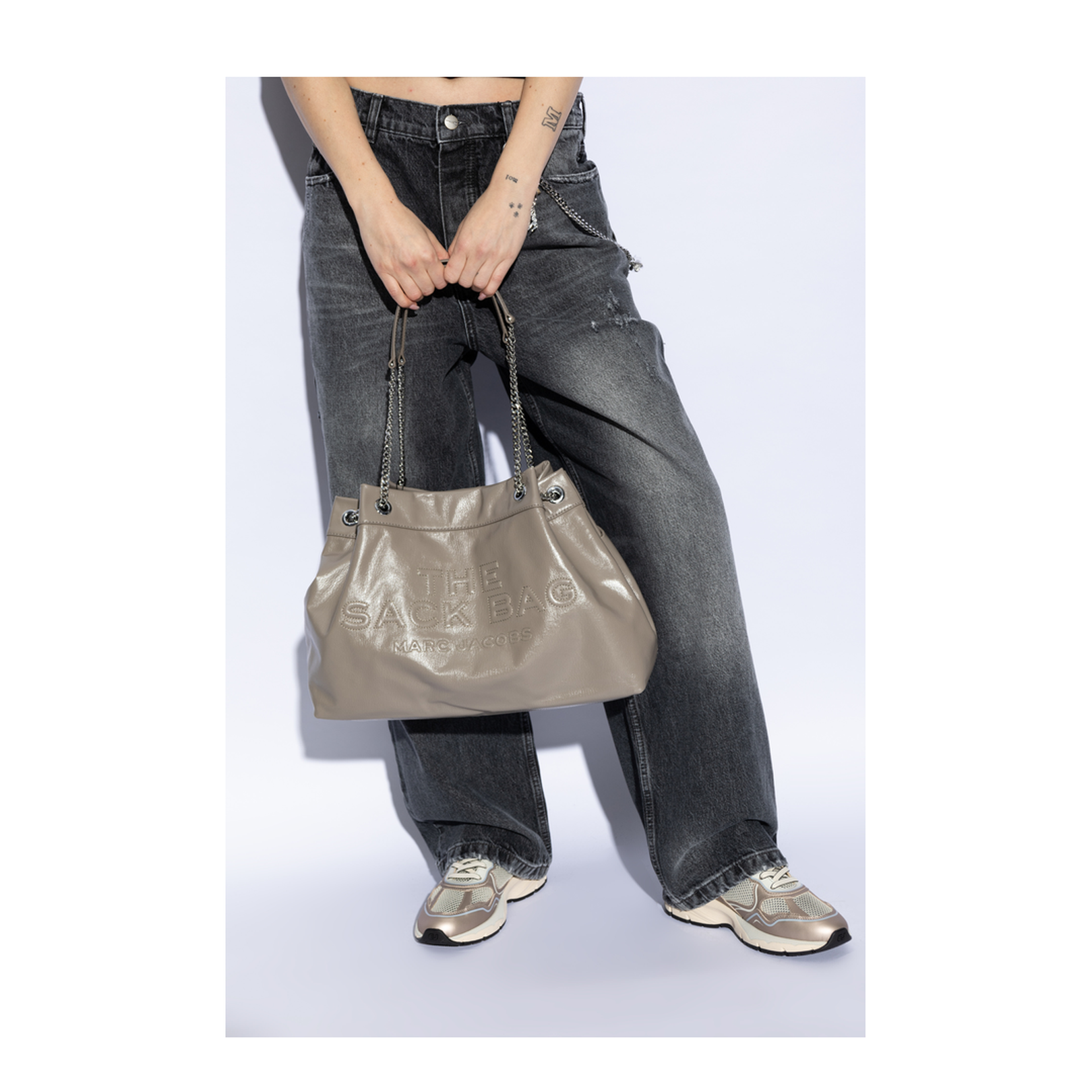 The Sack Bag Leather Beige - Image 2