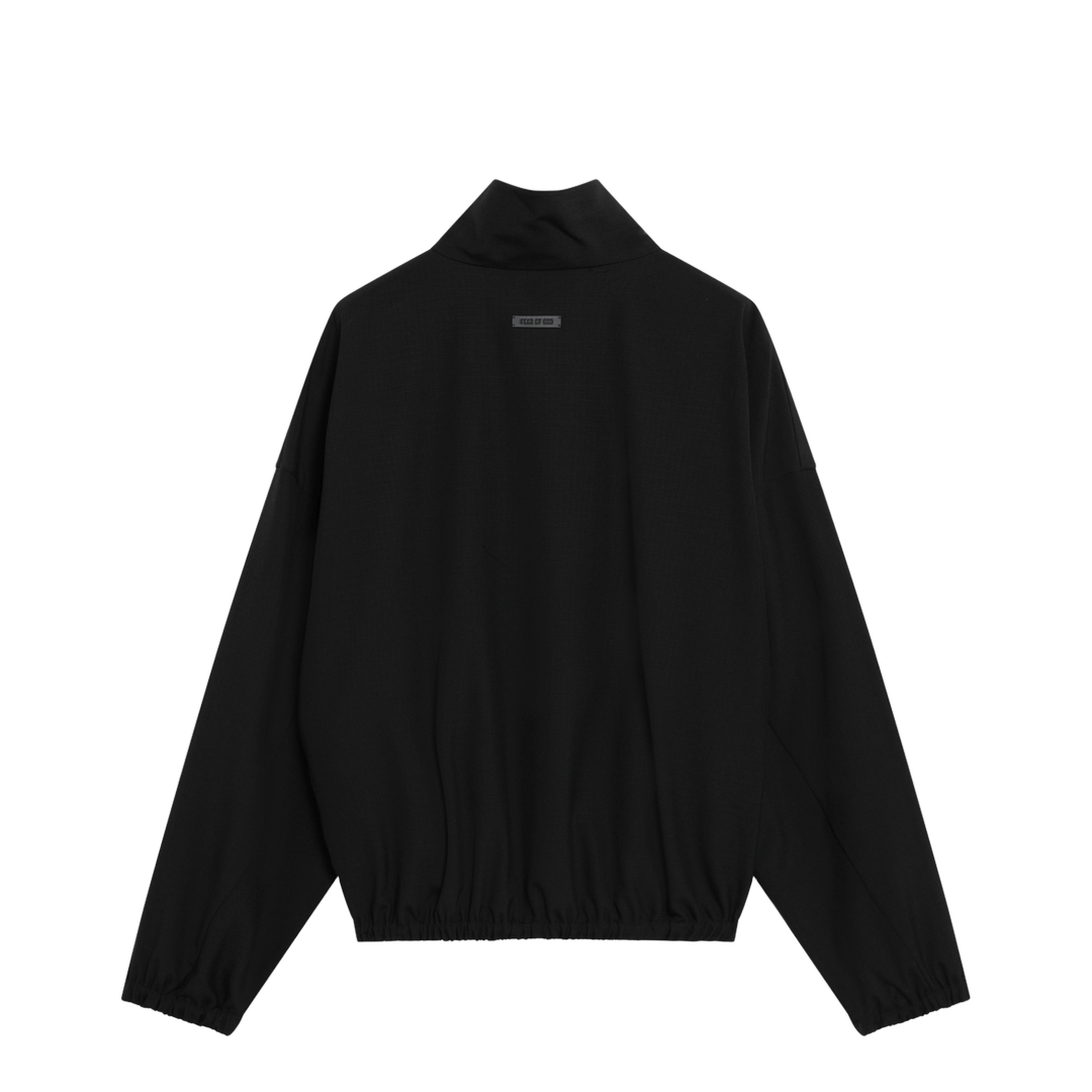 Black Ripstop Wool Jacket With Black Half Zip - Image 2