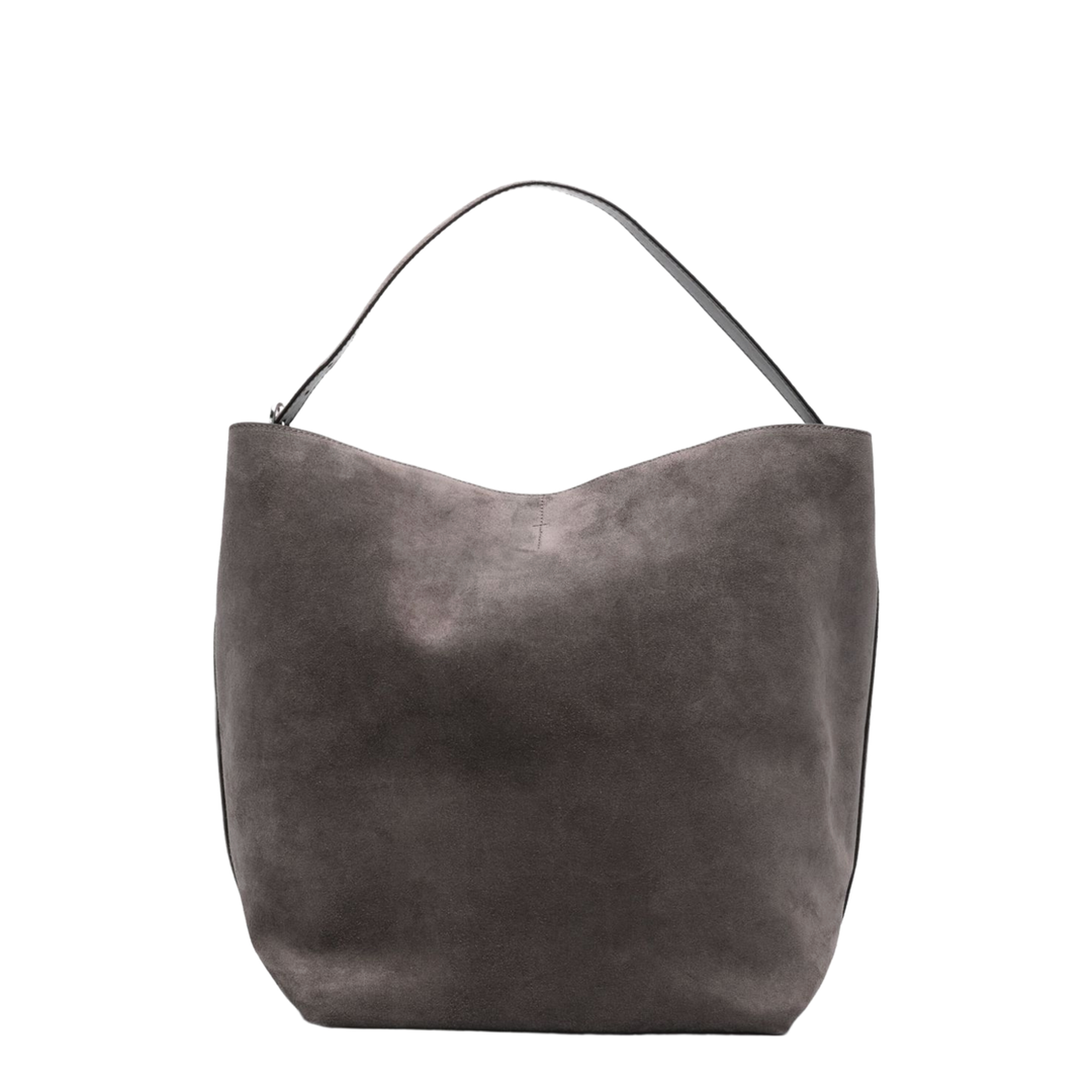 Suede Leather Tote - Grey - Image 1