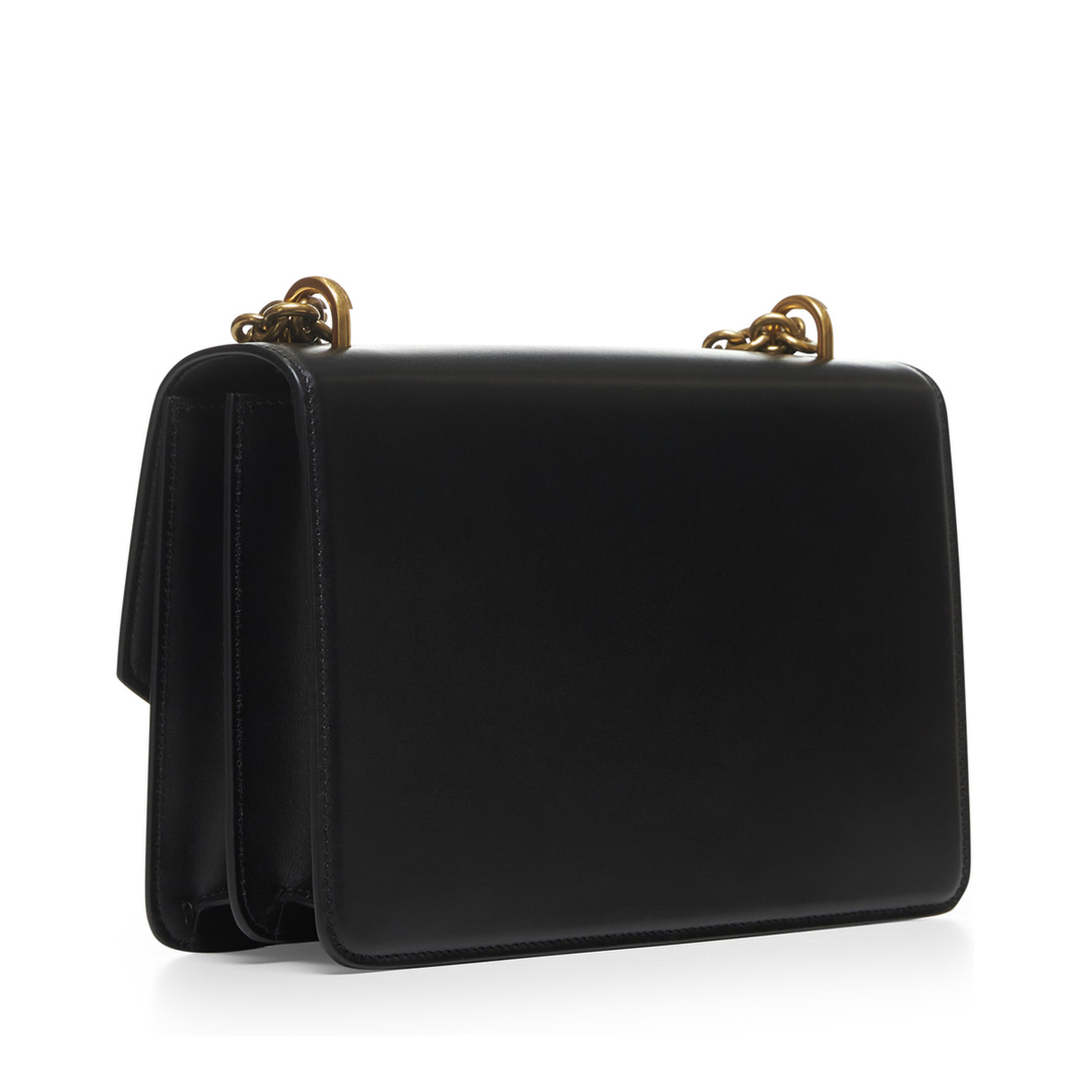 Vain Shiny Calfskin Shoulder Bag - Black - Image 3