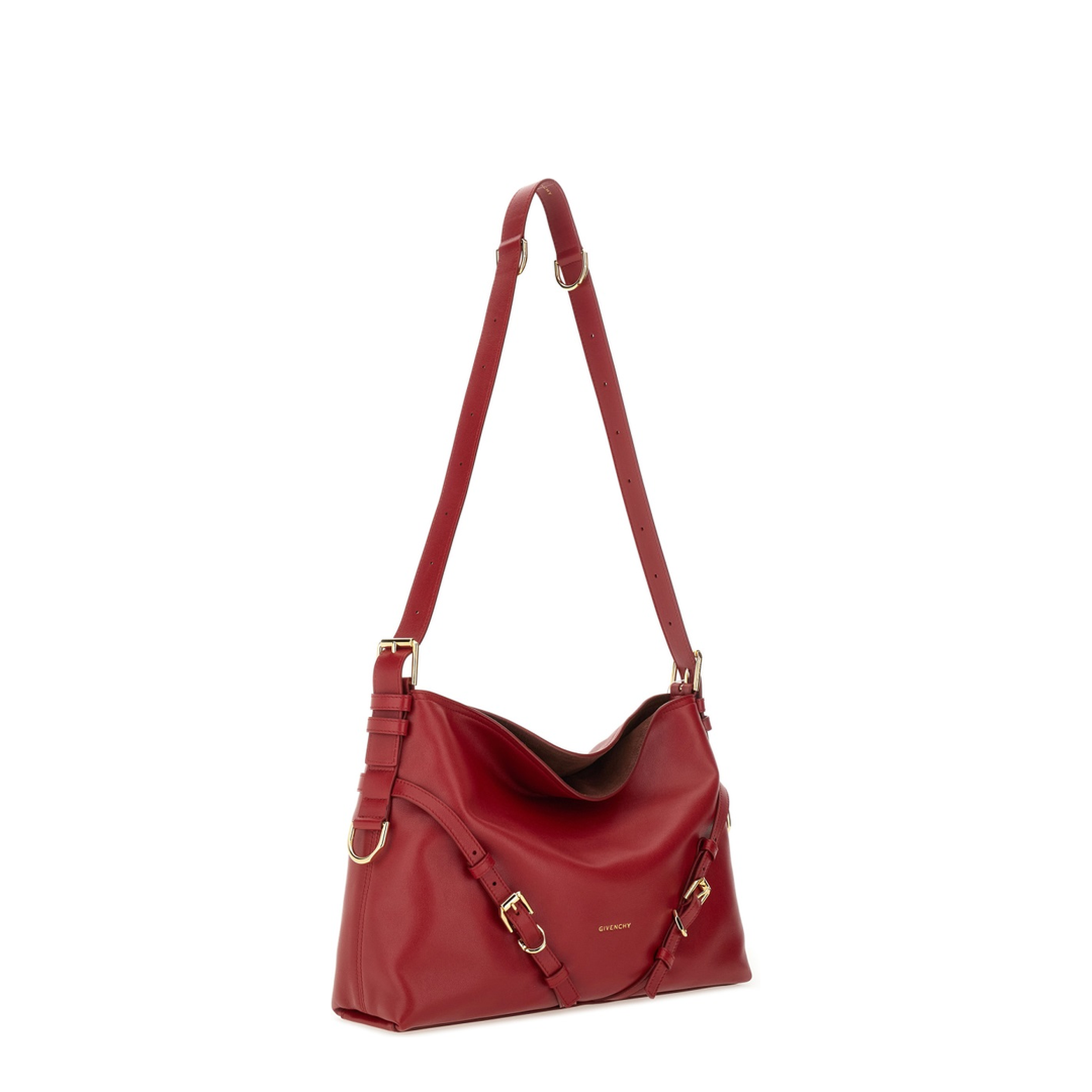 Voyou Medium Calfskin Crossbody - Dark Red - Image 2