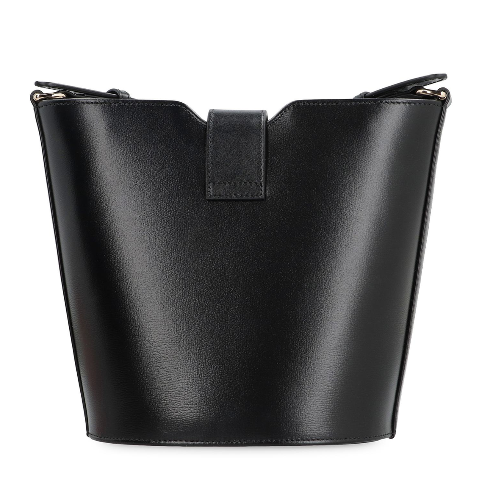 Mini Leather Bucket Shoulder Bag - Black - Image 4