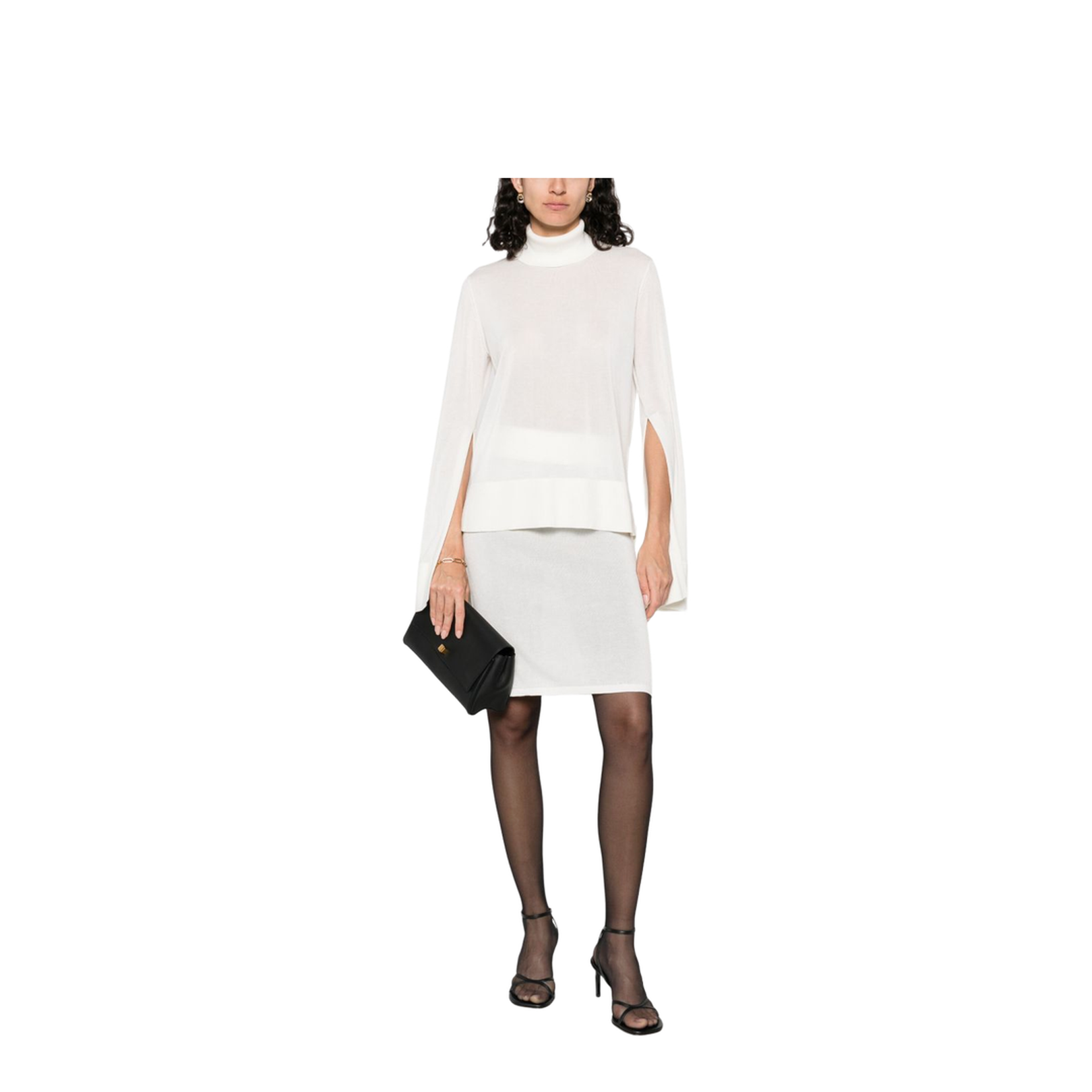 White High-Neck Knit Top - Image 2