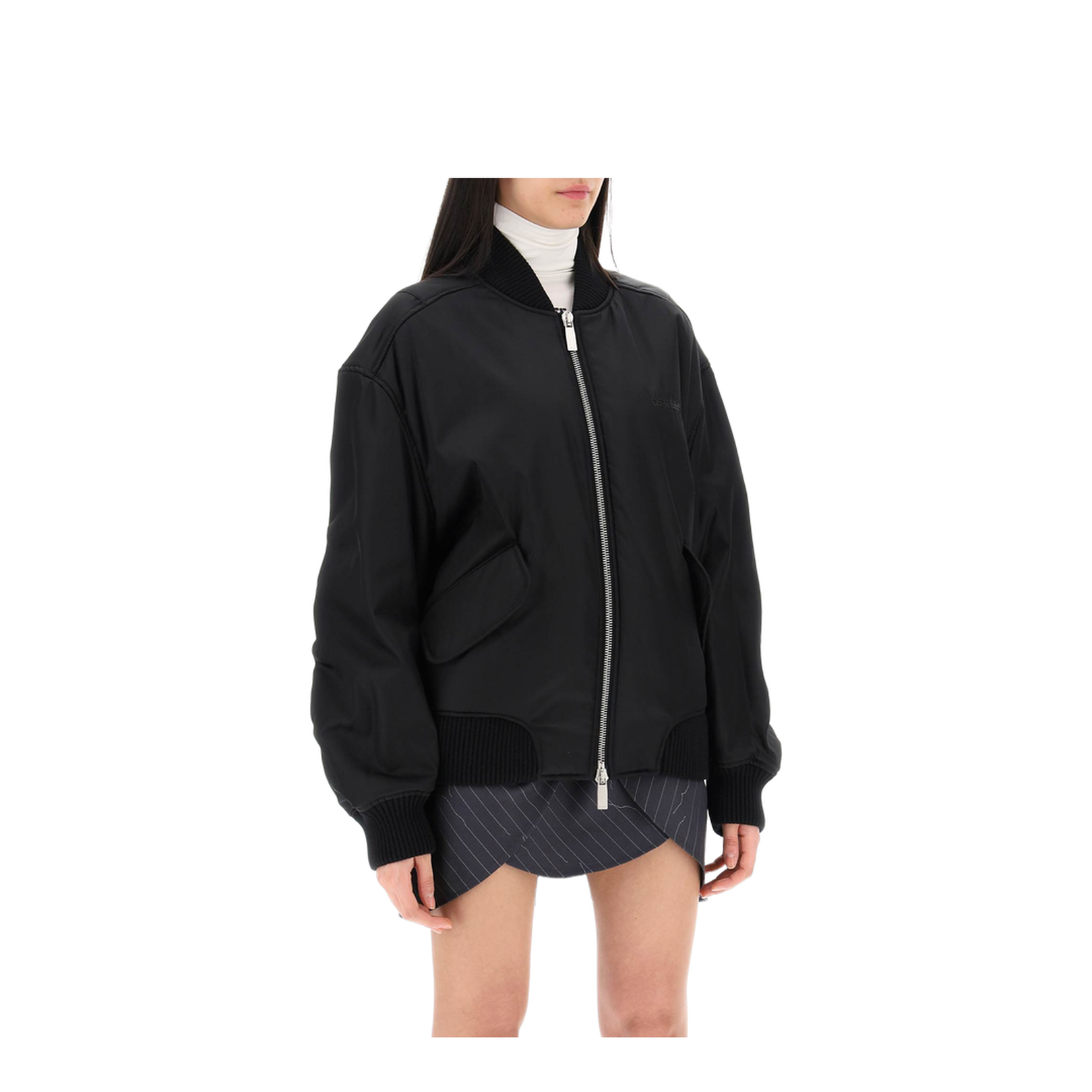 Nylon Twill Bomber Jacket - Image 2
