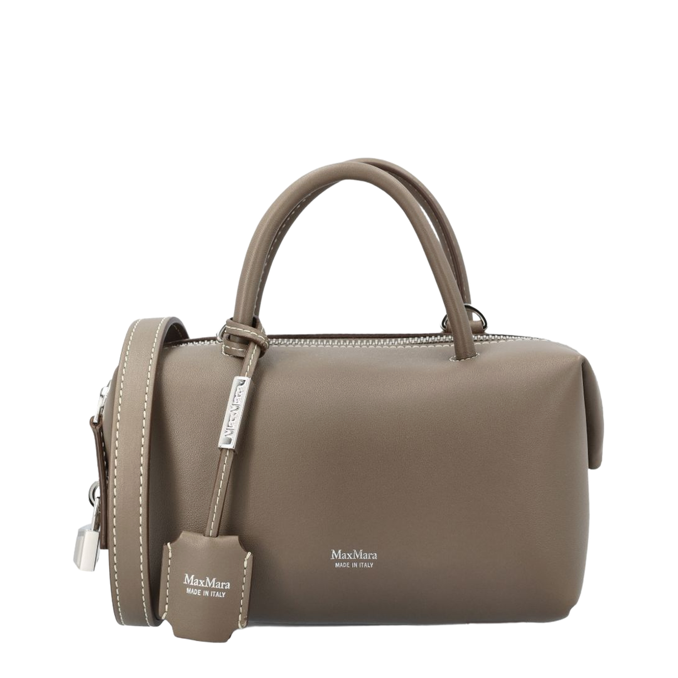 Small Leather Handbag - Grey - Image 1