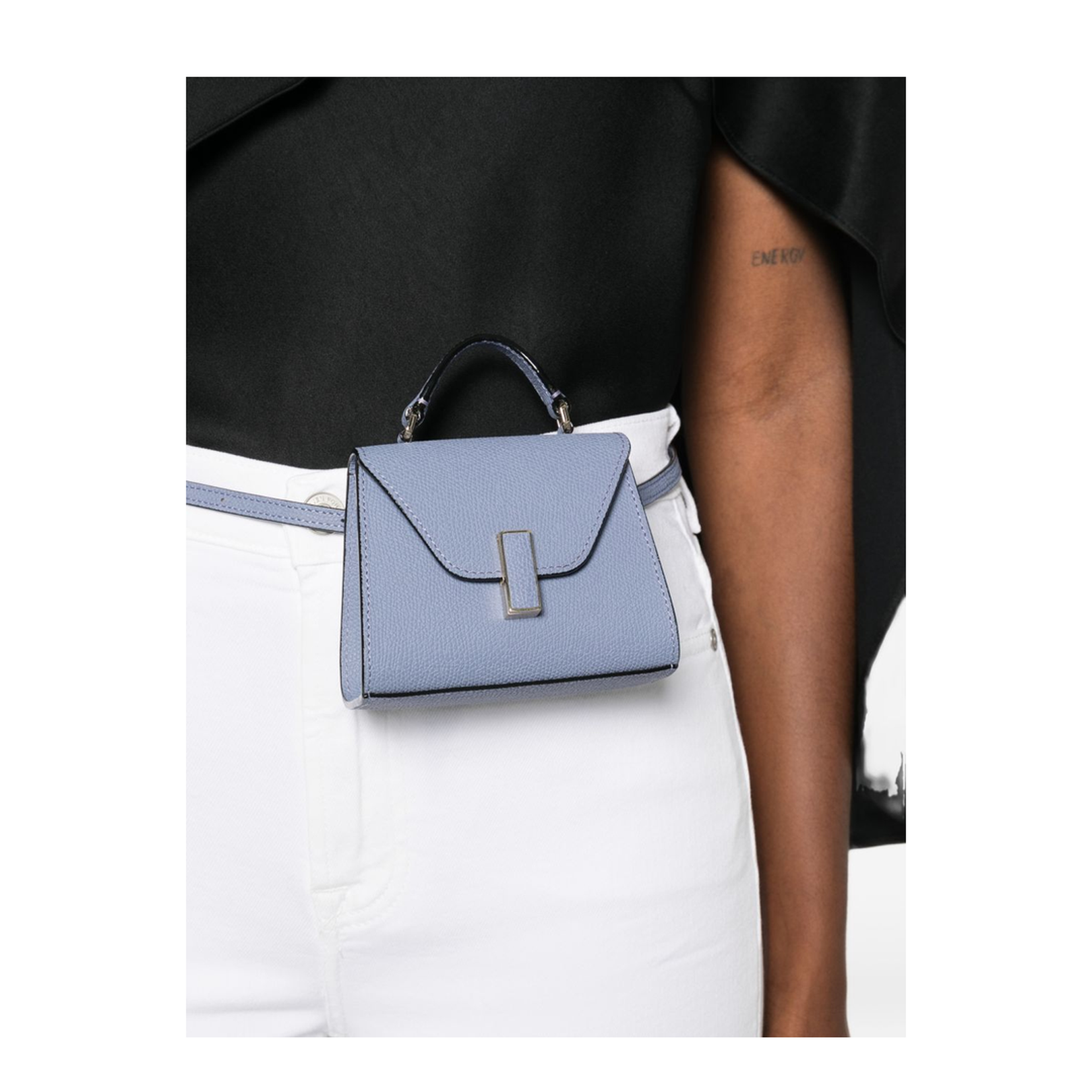 Iside Leather Belt Bag Blue - Image 2