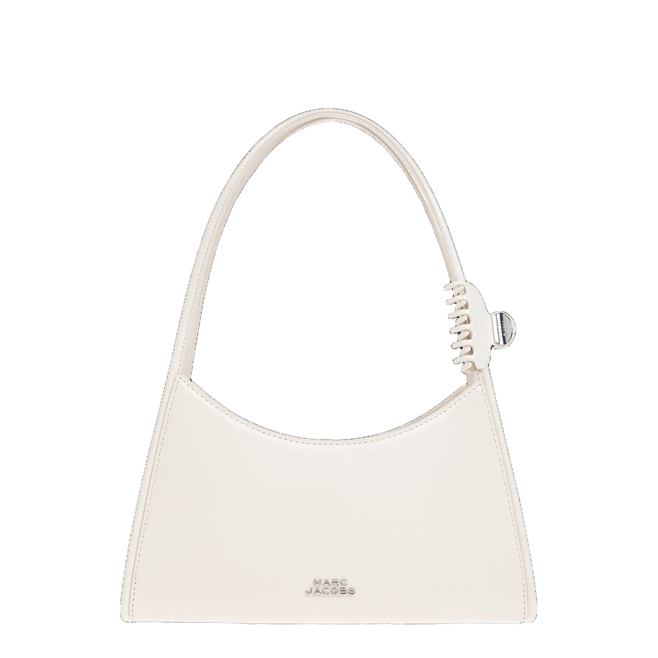 The Glam Medium Spazzolato Leather Shoulder Bag - Cotton White - Image 1