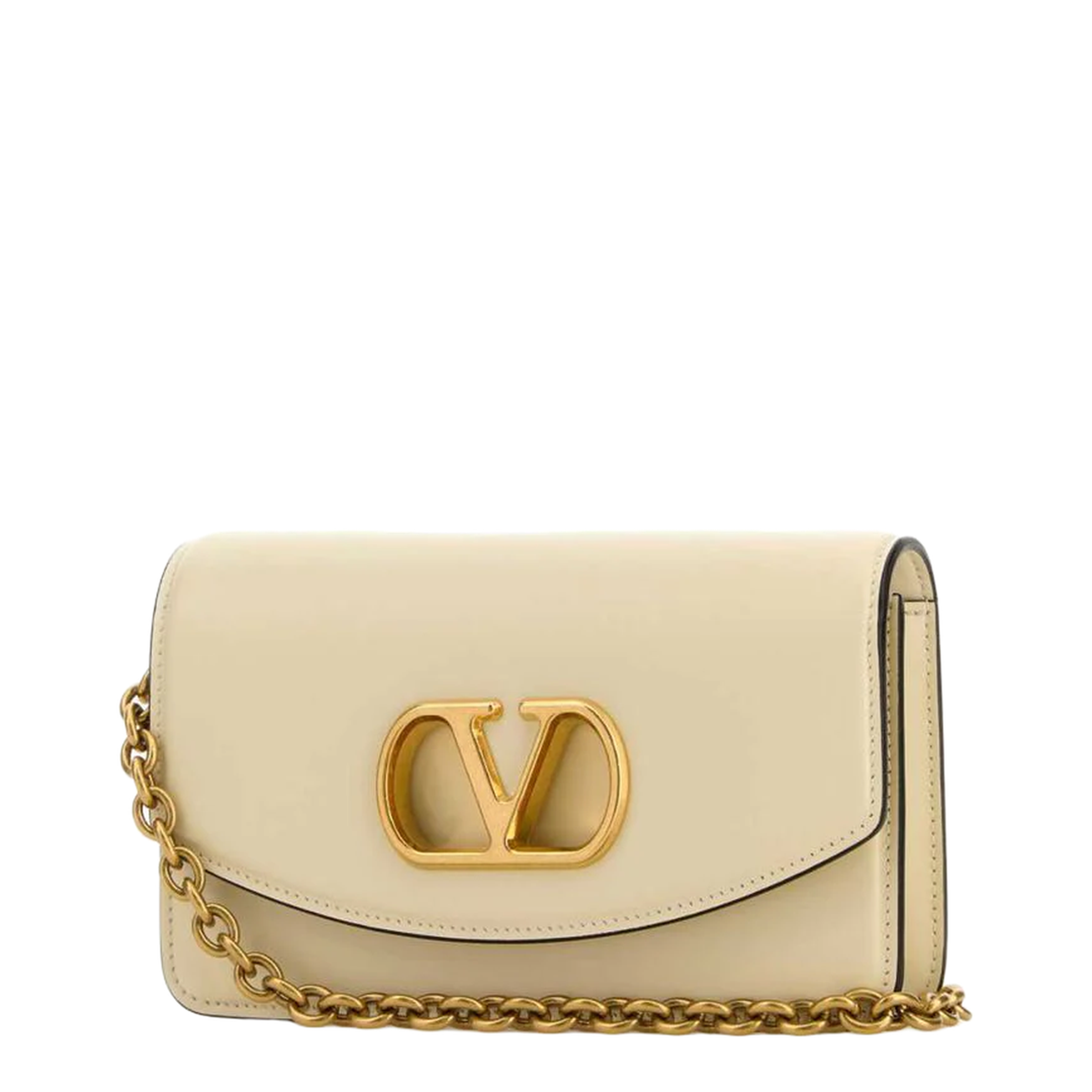 Ivory Leather Vlogo Signature Shoulder Bag - Image 3