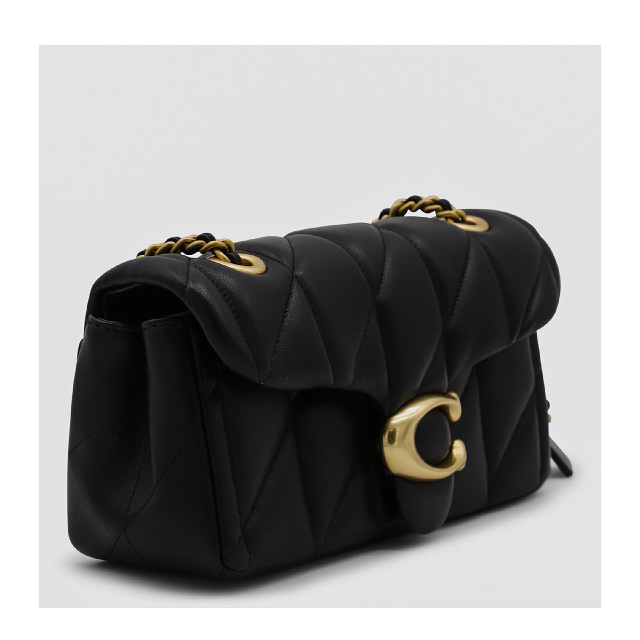 Tabby 20 Nappa Leather Shoulder Bag - Brass/Black - Image 4