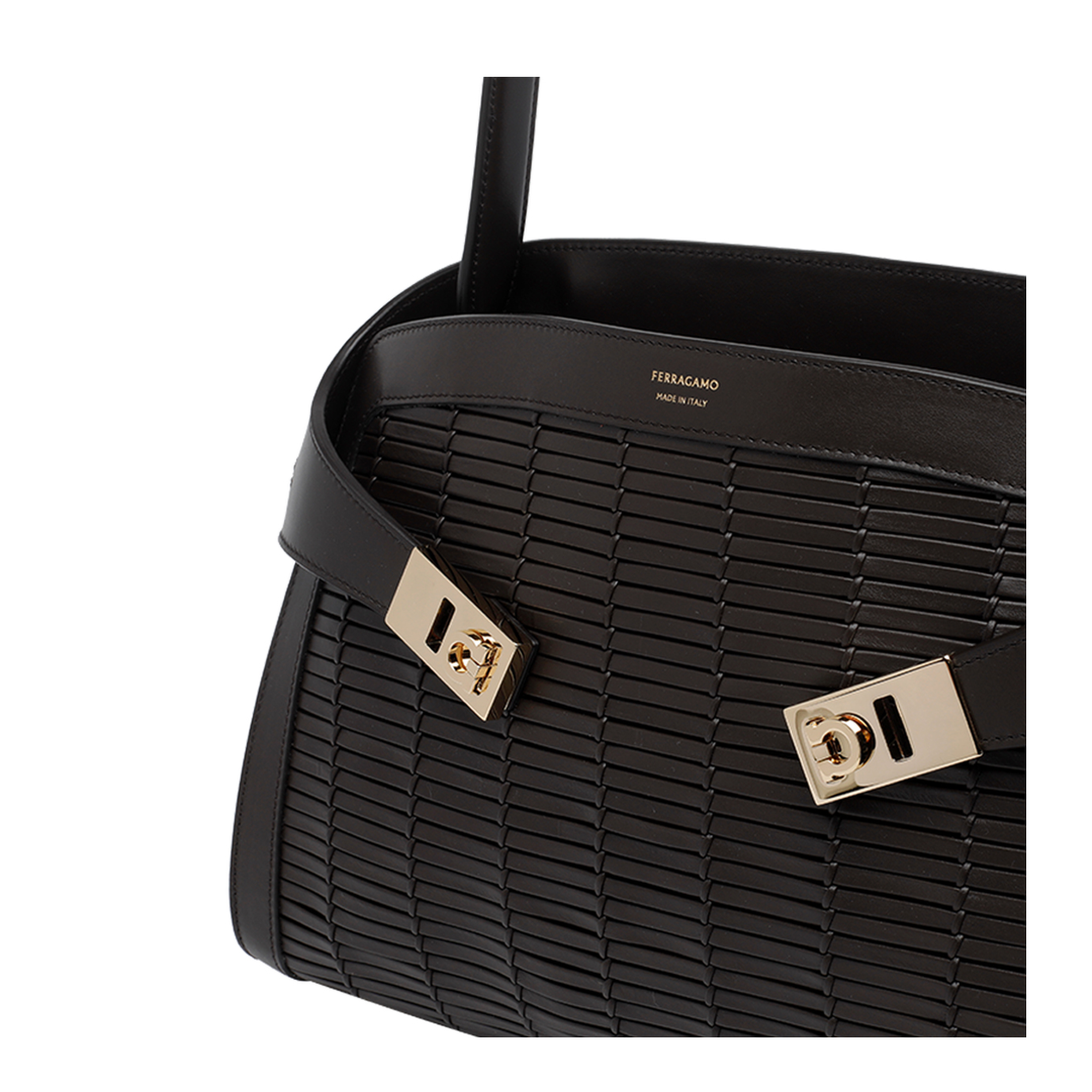 Hug Medium Calfskin Shoulder Bag - Testa di Moro - Image 4