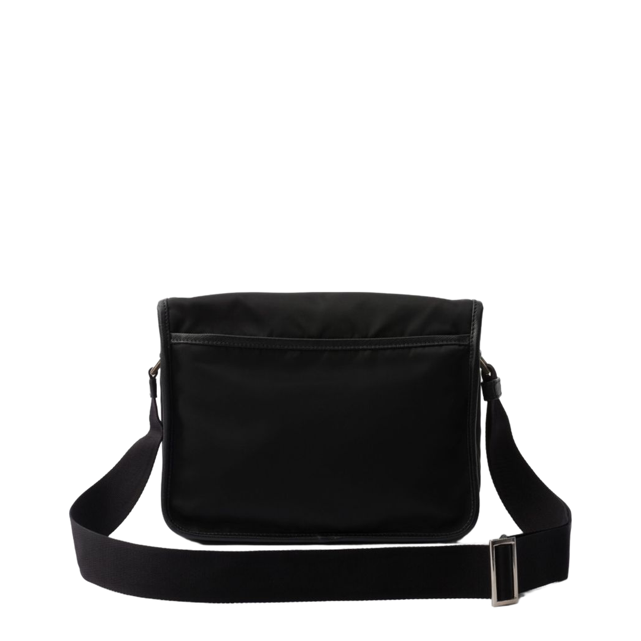 Re-Nylon Saffiano Leather Shoulder Bag - Black - Image 4