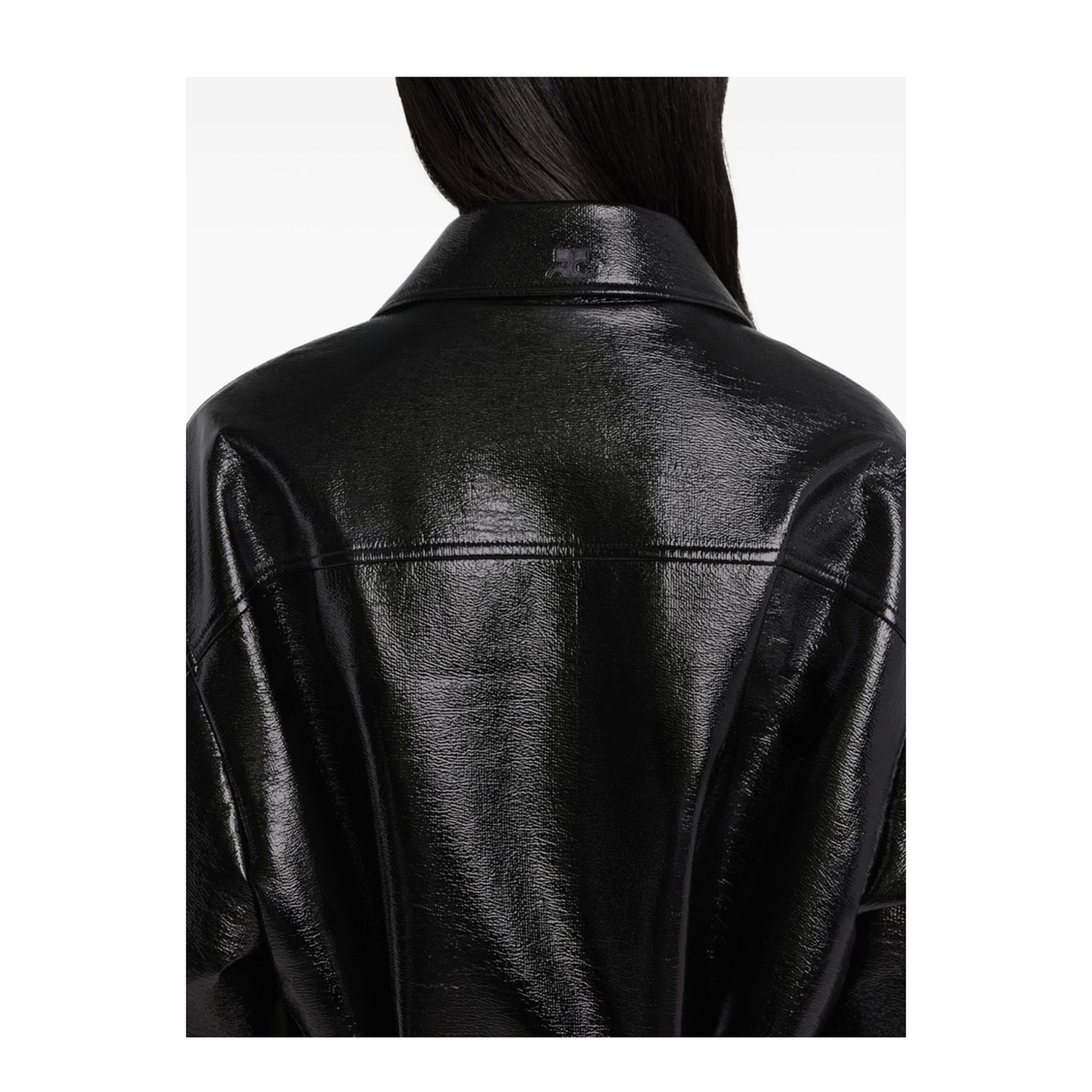 Zipped Vinyl Maxi Bomber Jacket - Image 2