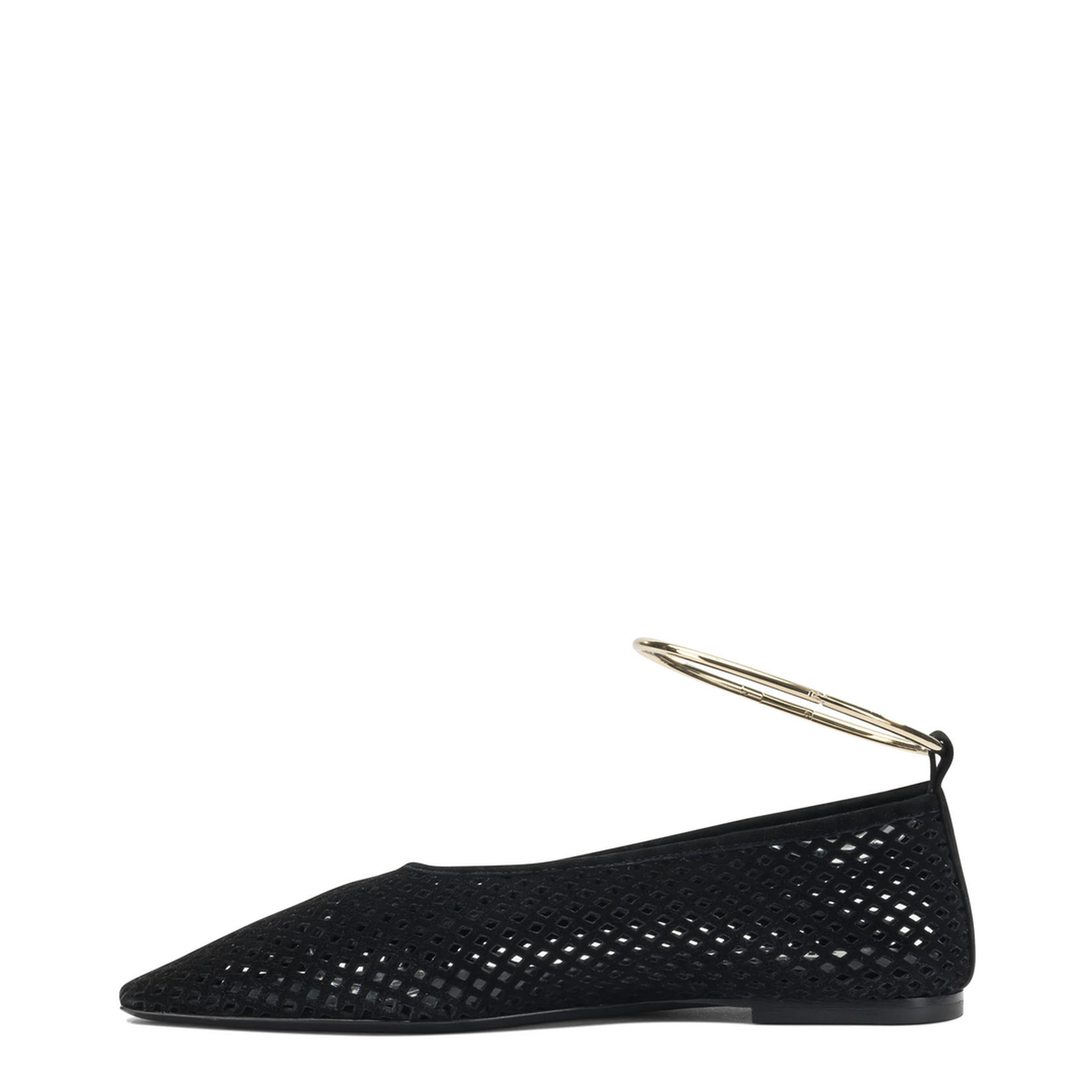 Suede Perforated Ballet Flats - Image 3