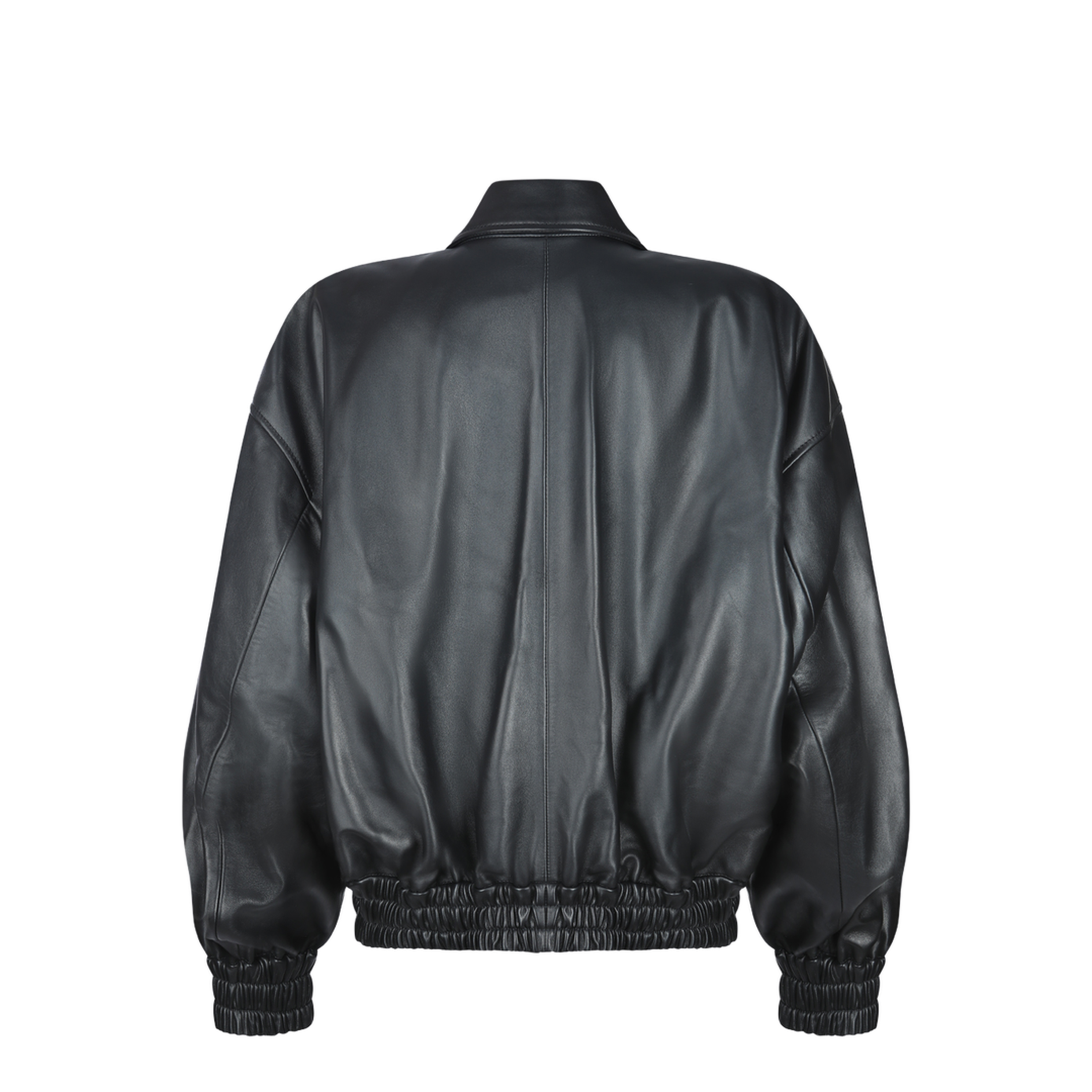 Blouson Leather Jacket Black - Image 6