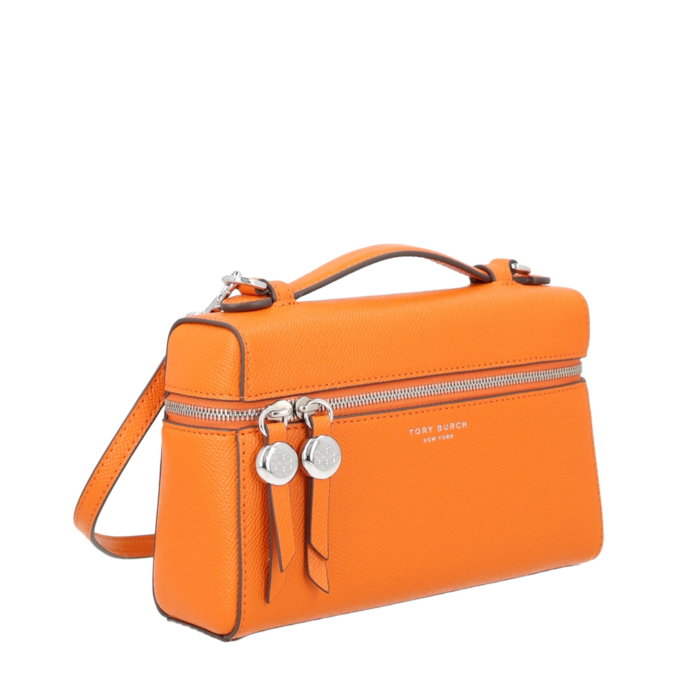 Romy Slim Saffiano Top-Handle Bag - Orange - Image 2