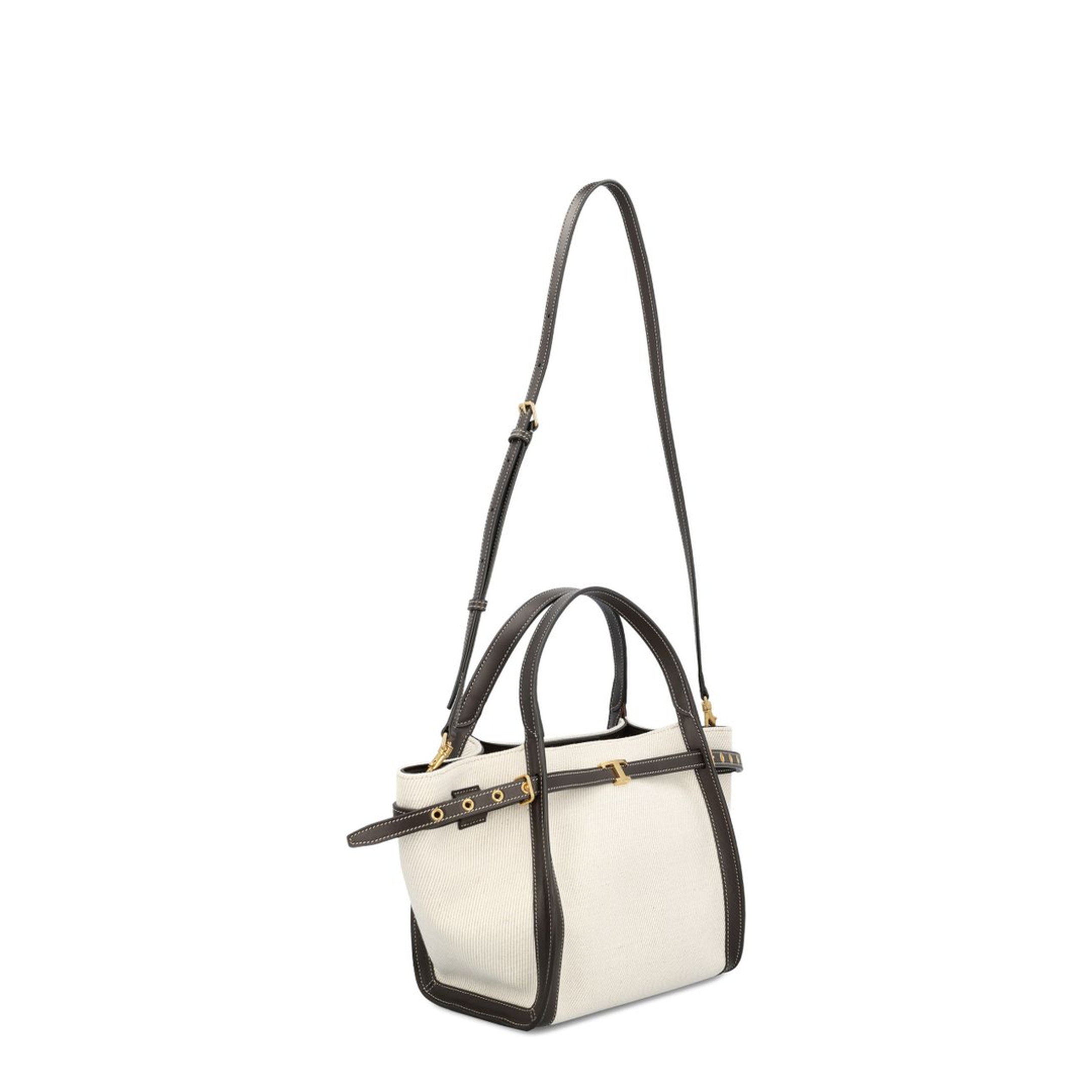 Shopping Bag Small Leather Tote - Beige - Image 2