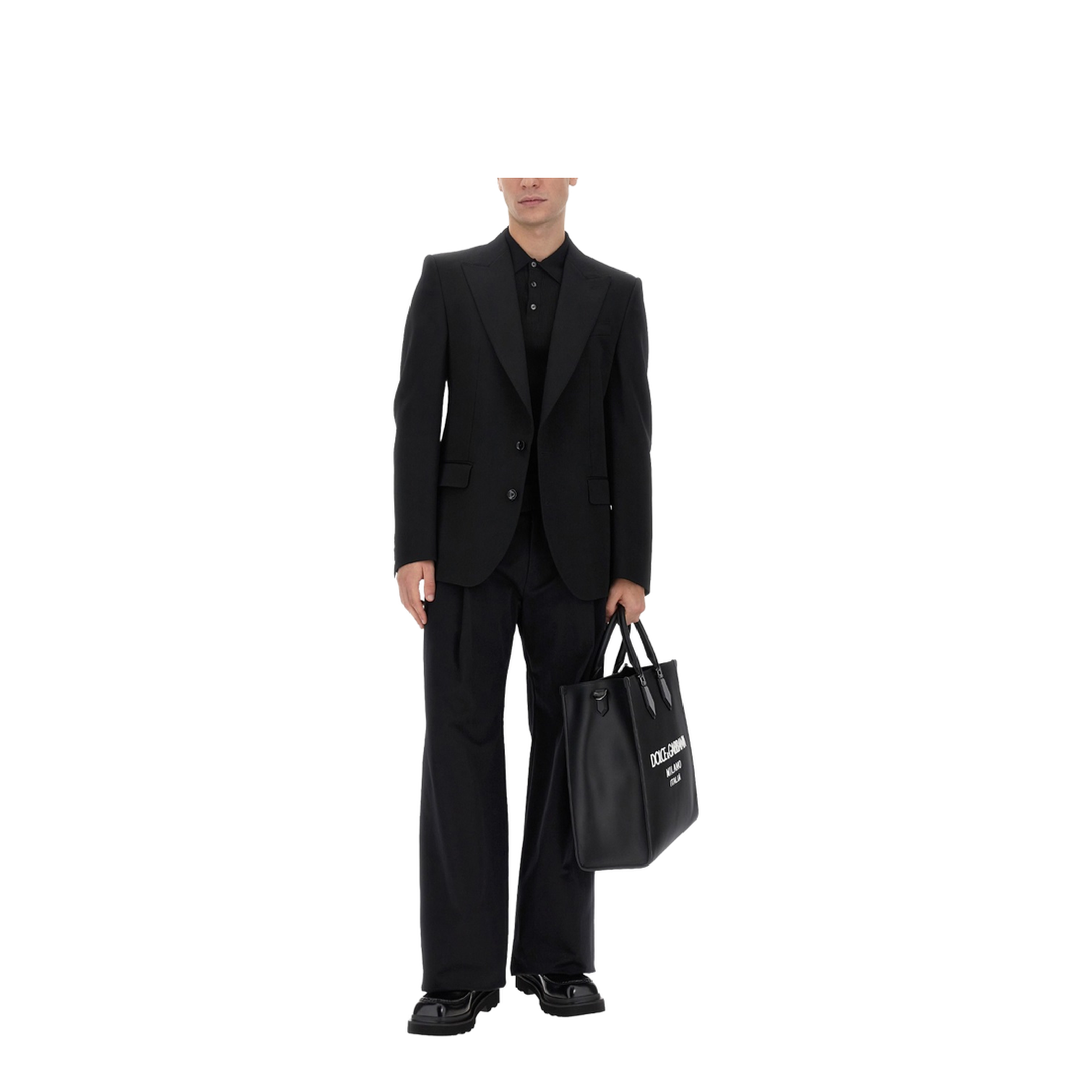 Large Nylon & Calfskin Shopping Bag - Black - Image 3
