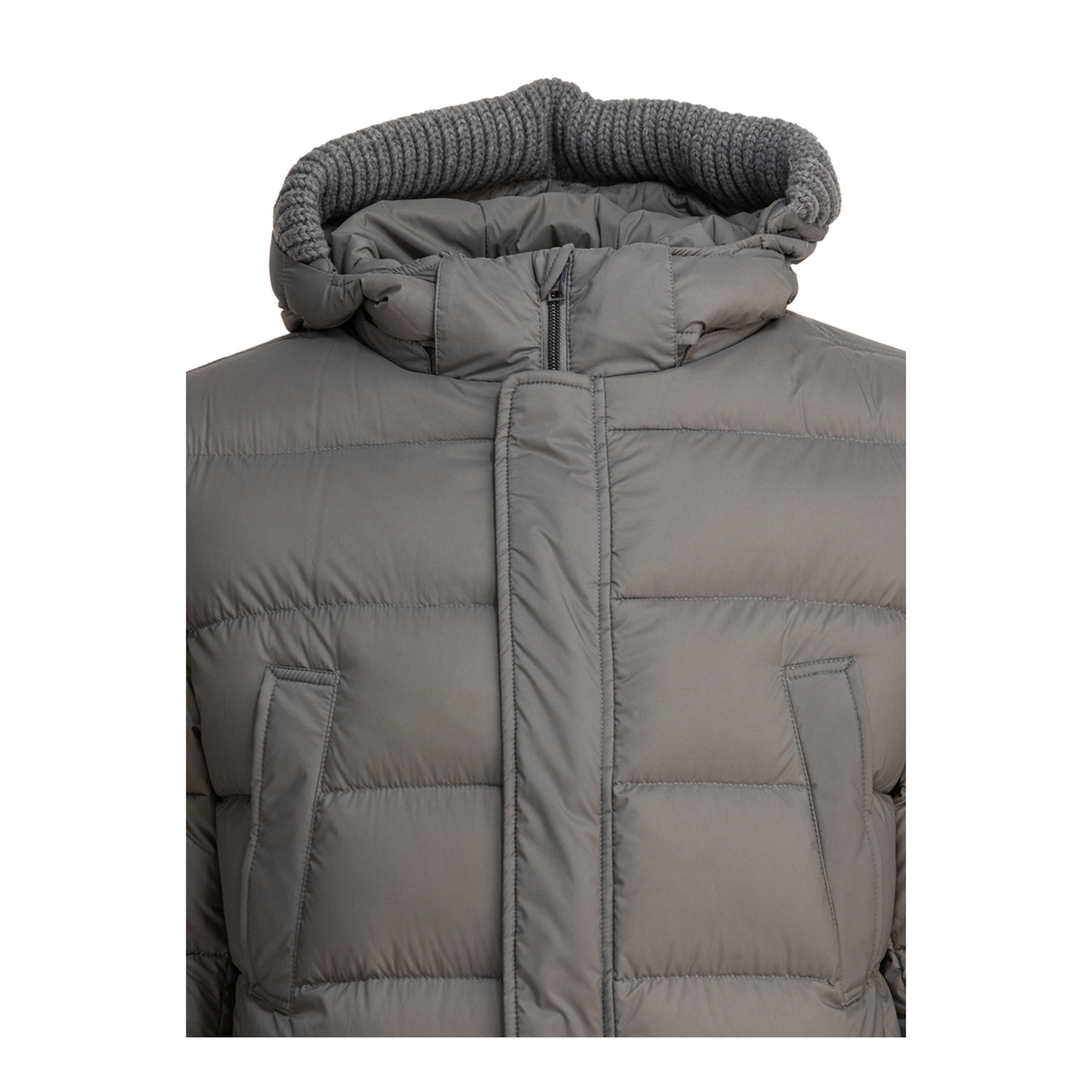 Long Down Jacket With Hood - Image 3