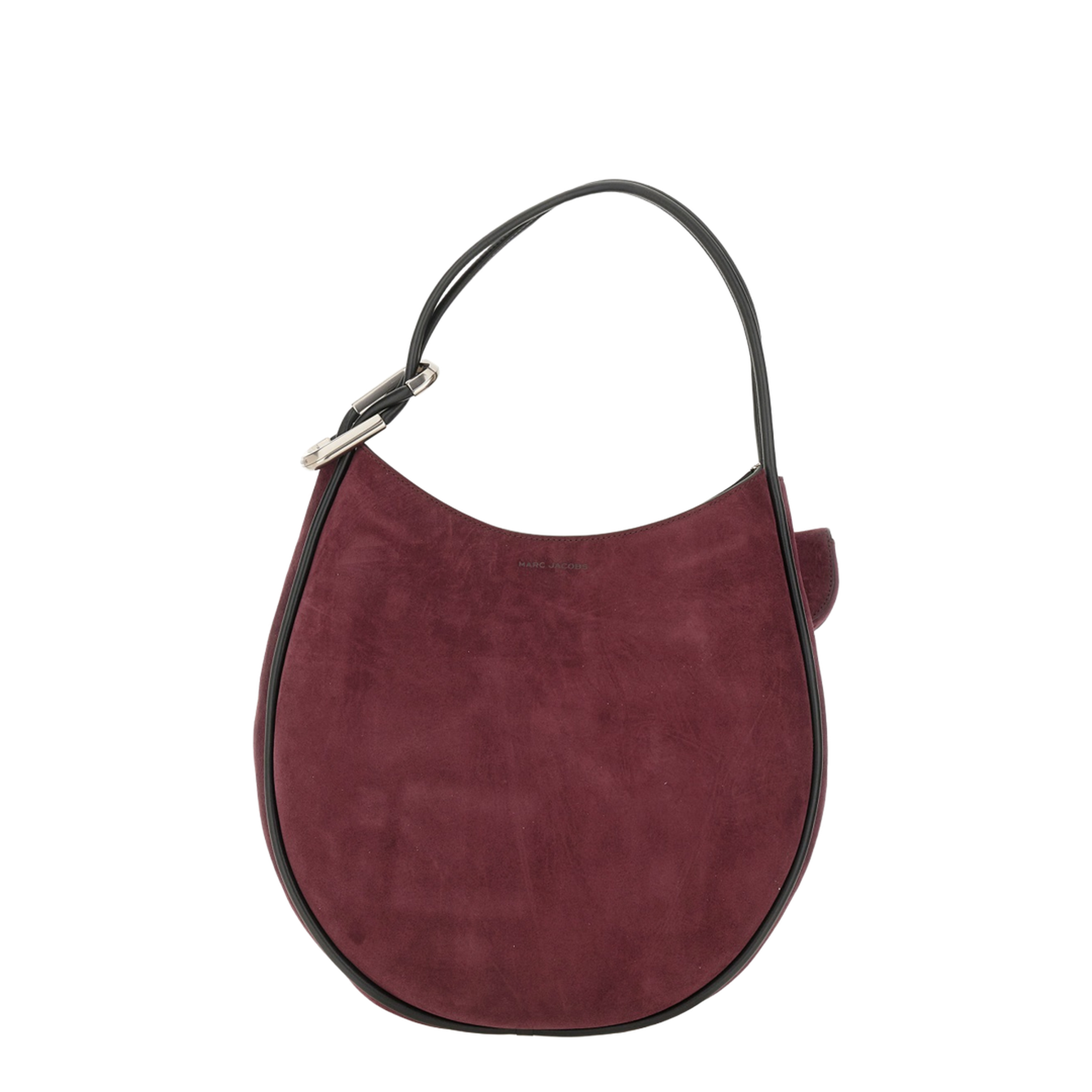 The Suede Large Dual Hobo Bag - Dark Plum - Image 3