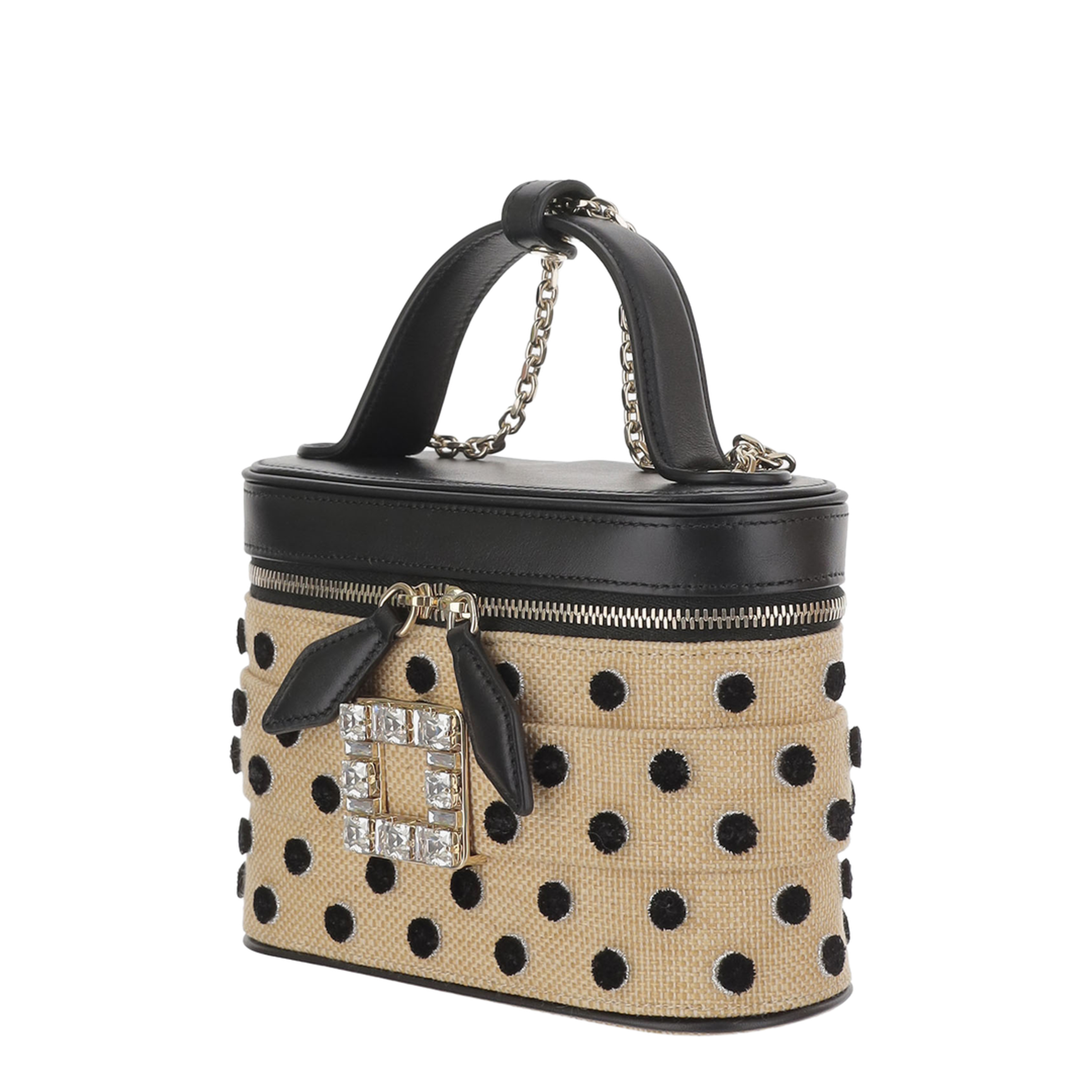 Vanity Très Vivier Canvas Micro Bag - Natural, Black - Image 2