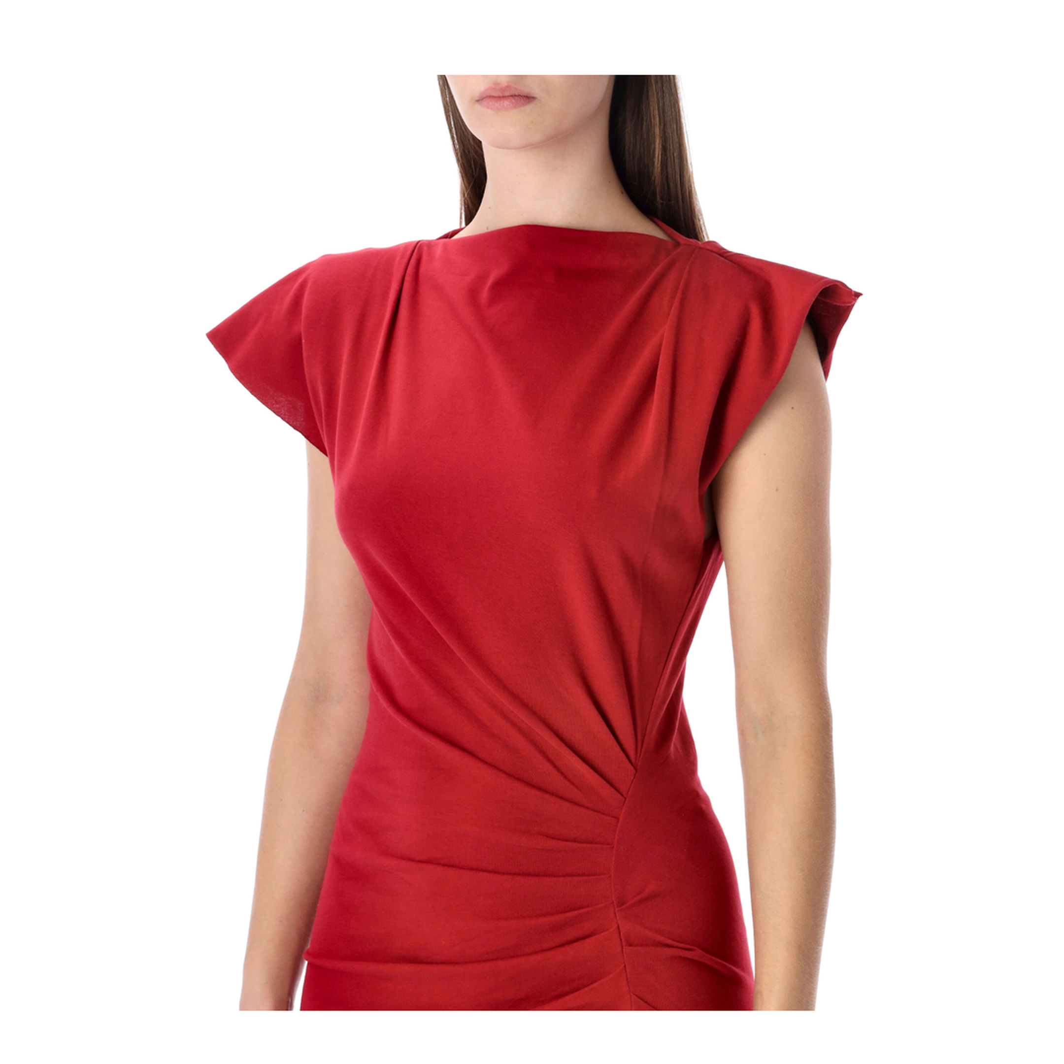 Long Cherry-Coloured Nadela Jersey Dress - Image 3