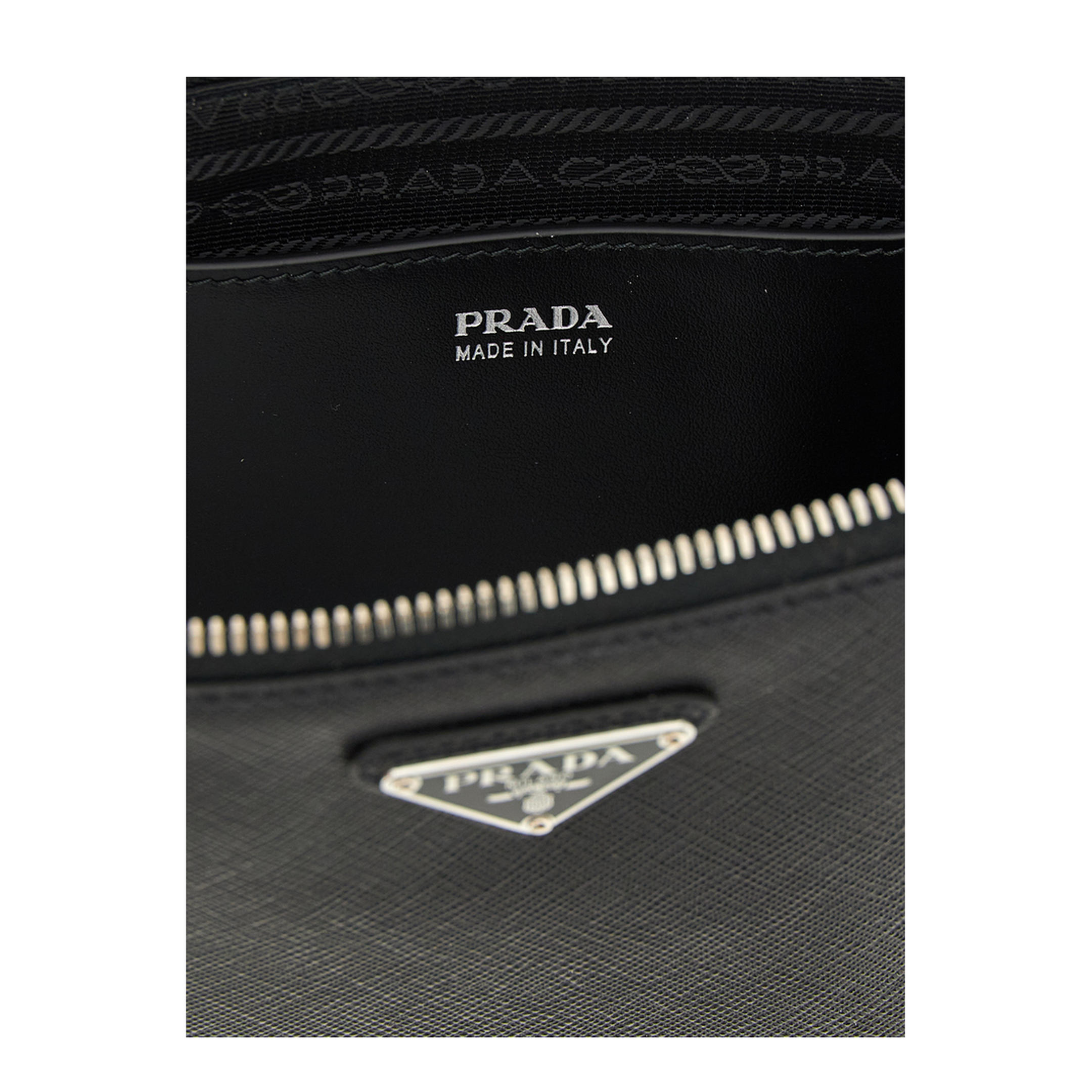 Small Saffiano Leather Pouch - Black - Image 3