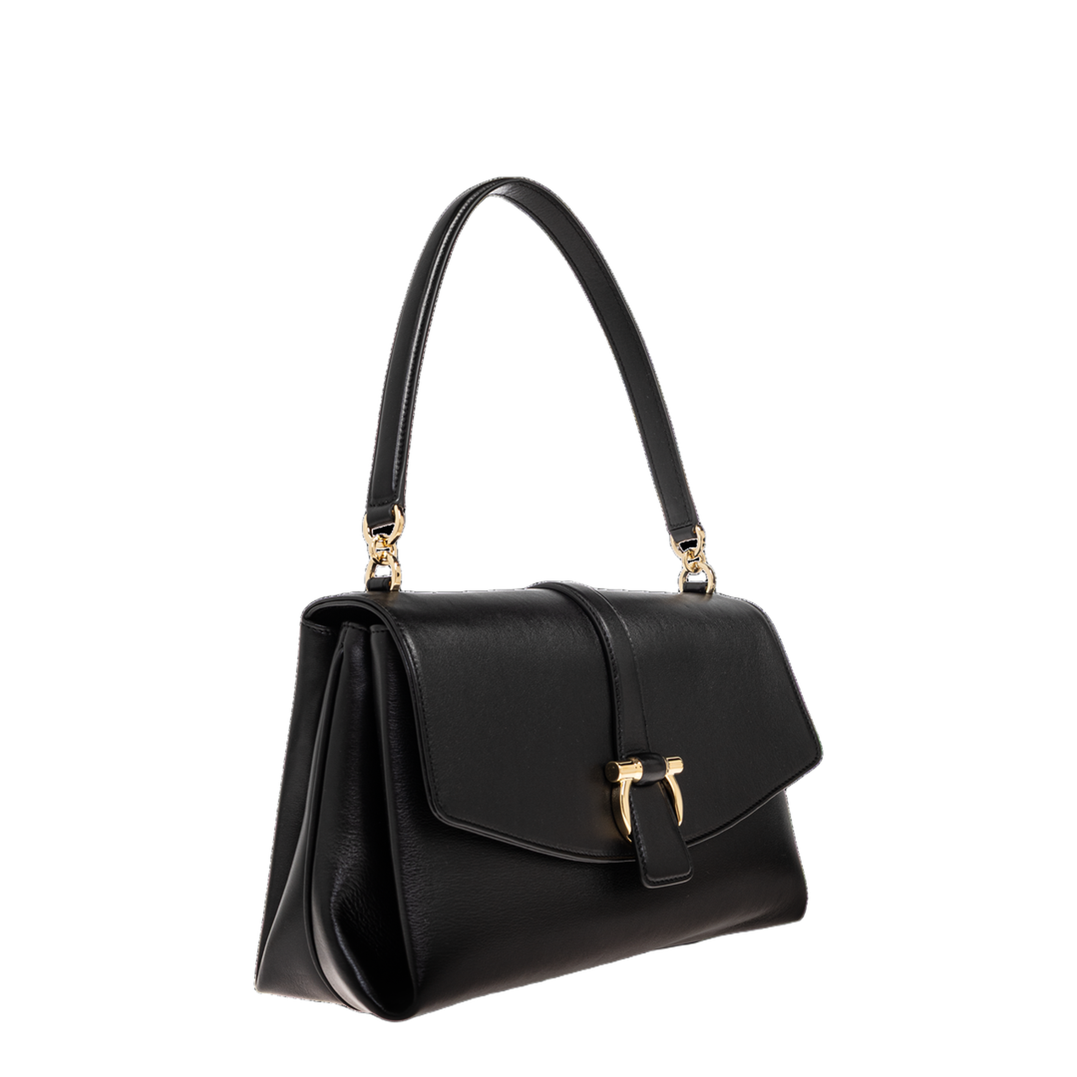 Front Flap Shoulder Bag Small Calfskin - Nero - Image 4