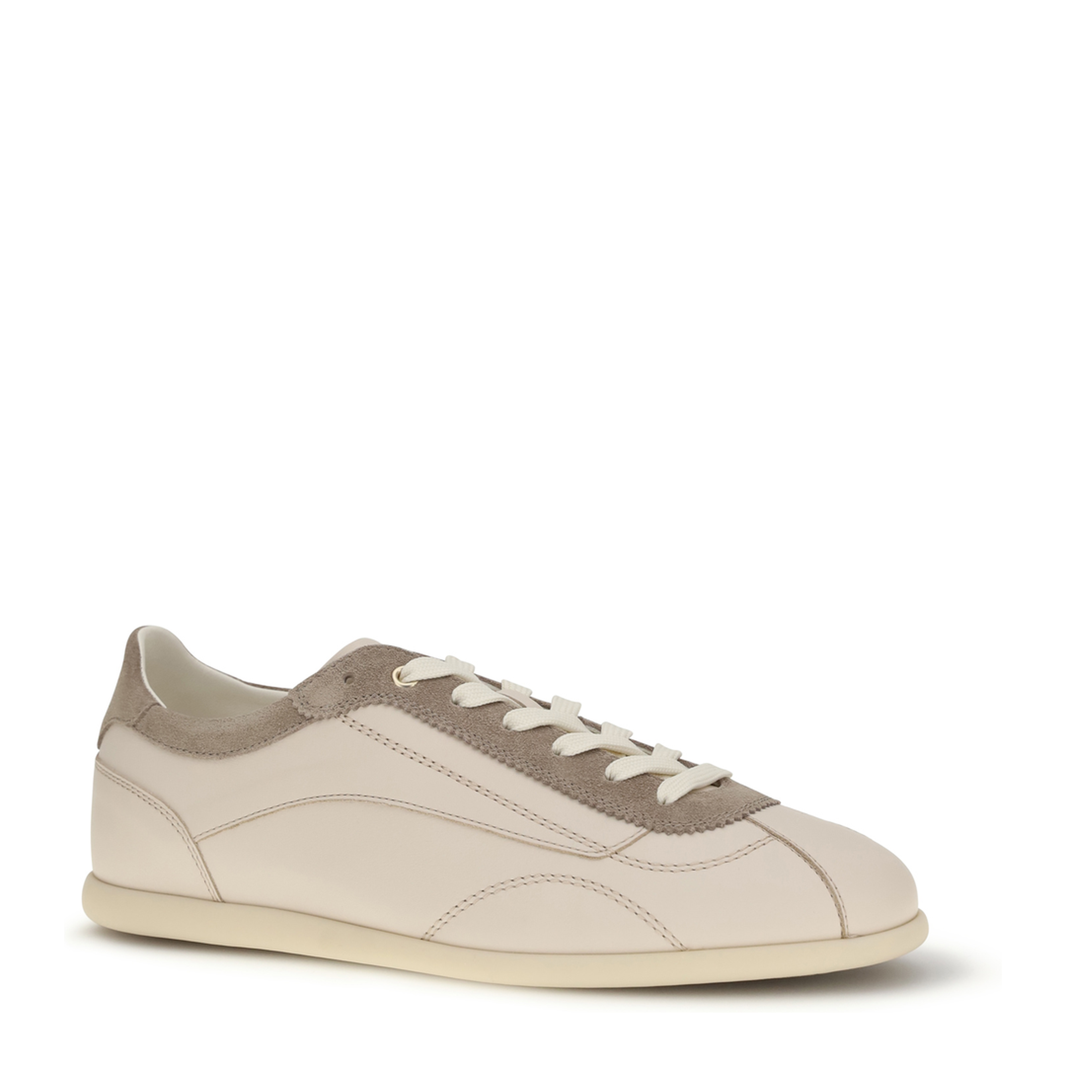 Leather And Suede Sneakers With Slim Sole - Image 2