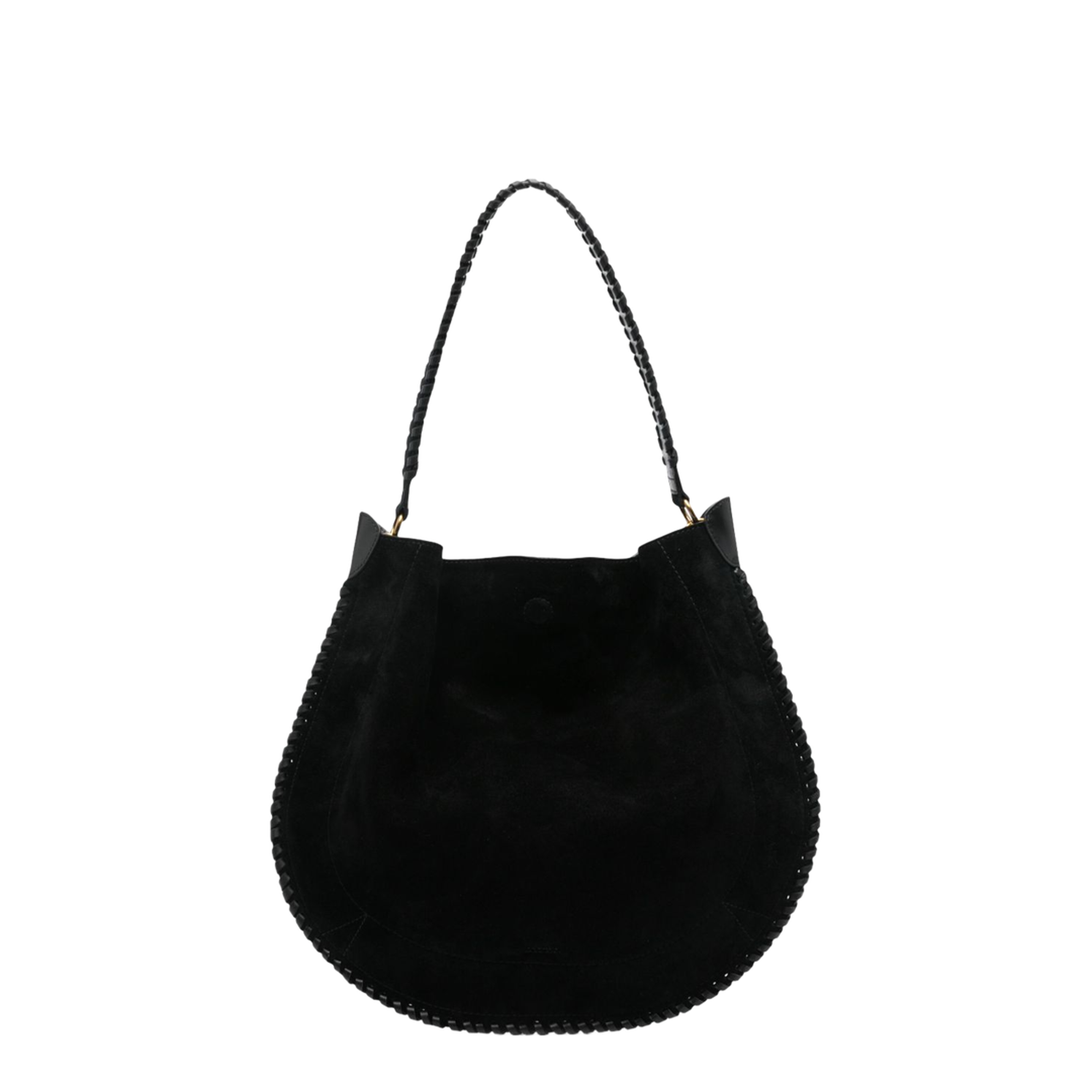 Suede Calfskin Hobo Bag - Black - Image 1