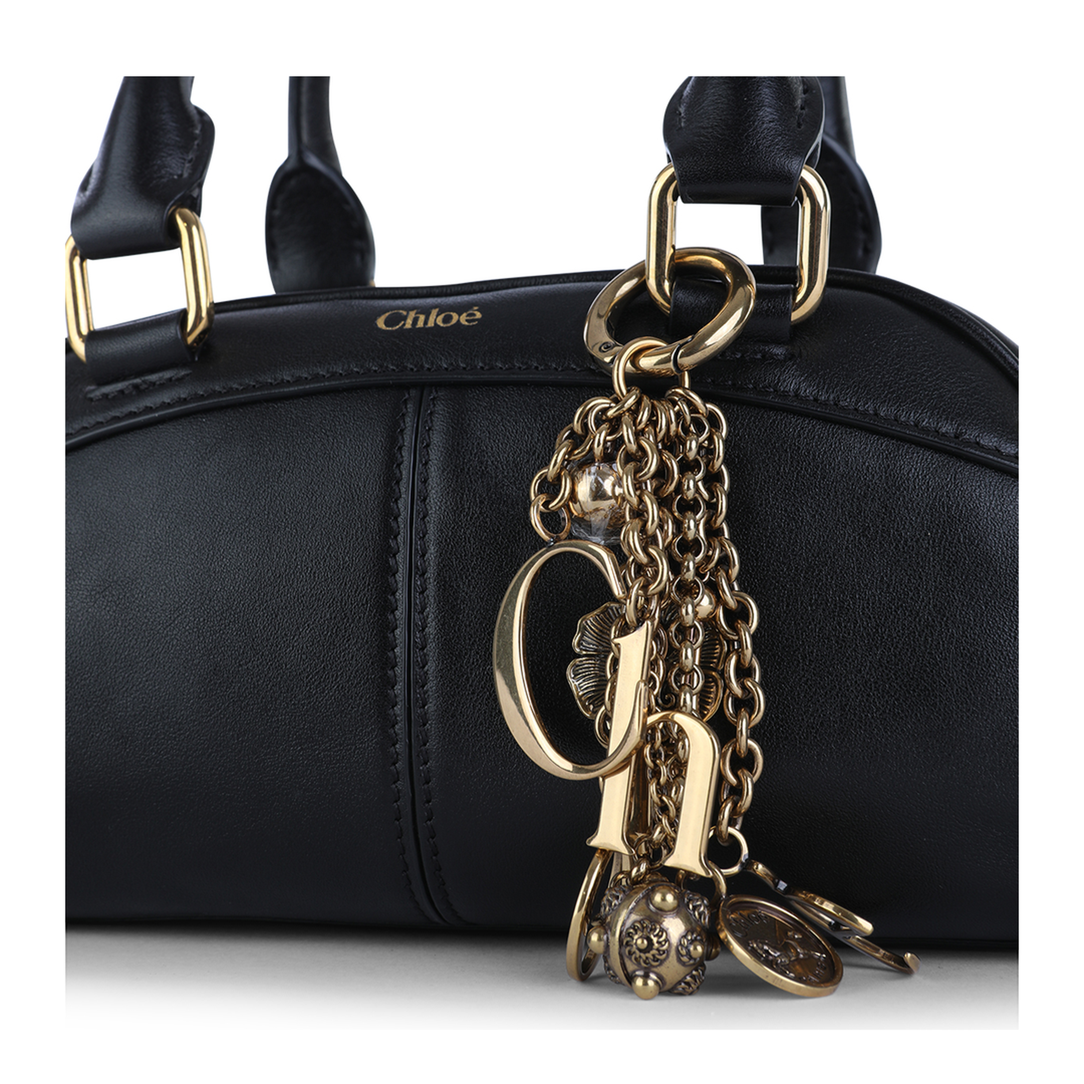 Small Chloé Bowling Bag in Soft Leather - Black - Image 8