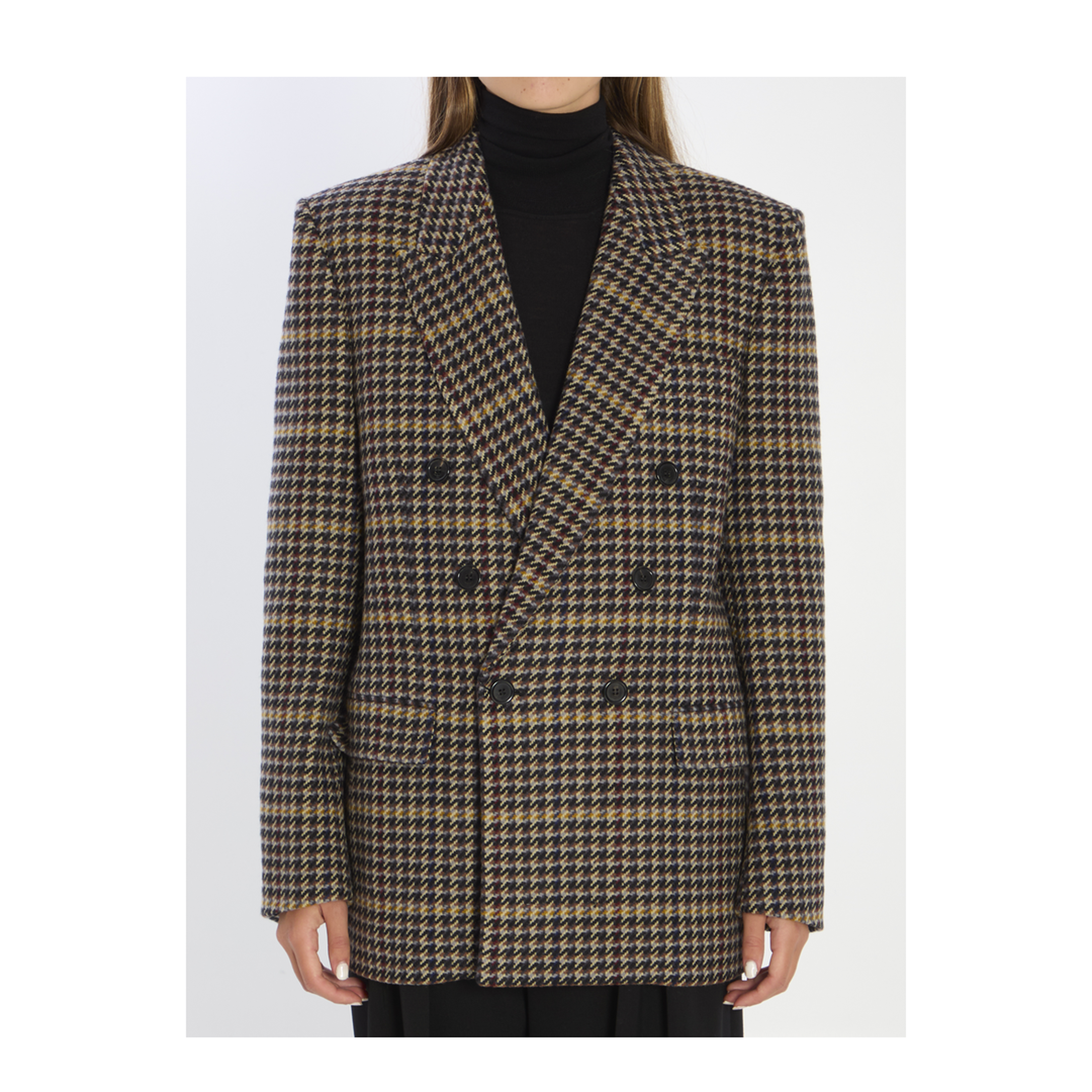 Brown Double-Breasted Jacket with Notched Revers - Image 1