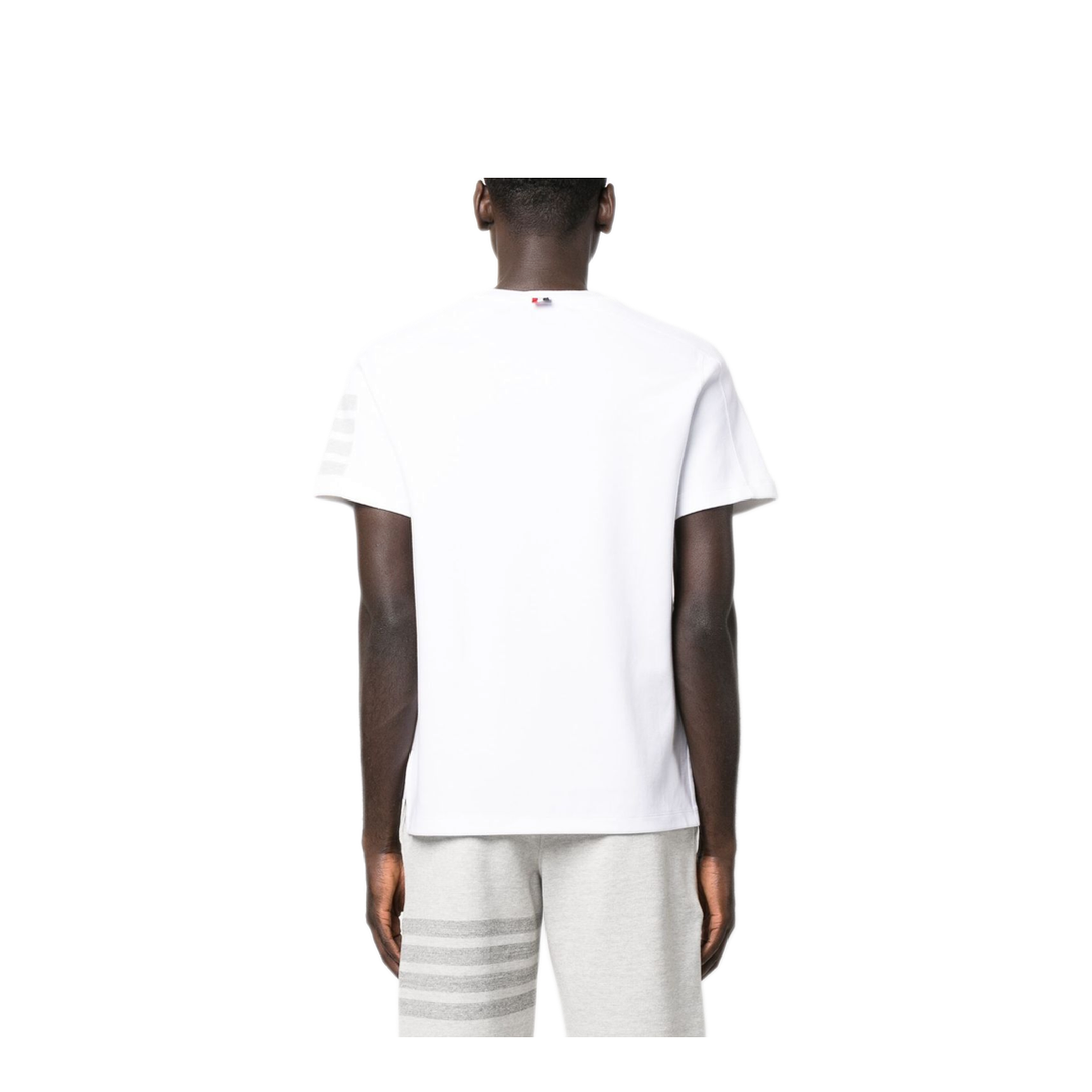 Short Sleeve Tee with 4 Bar Stripe in Milano Cotton - Image 4
