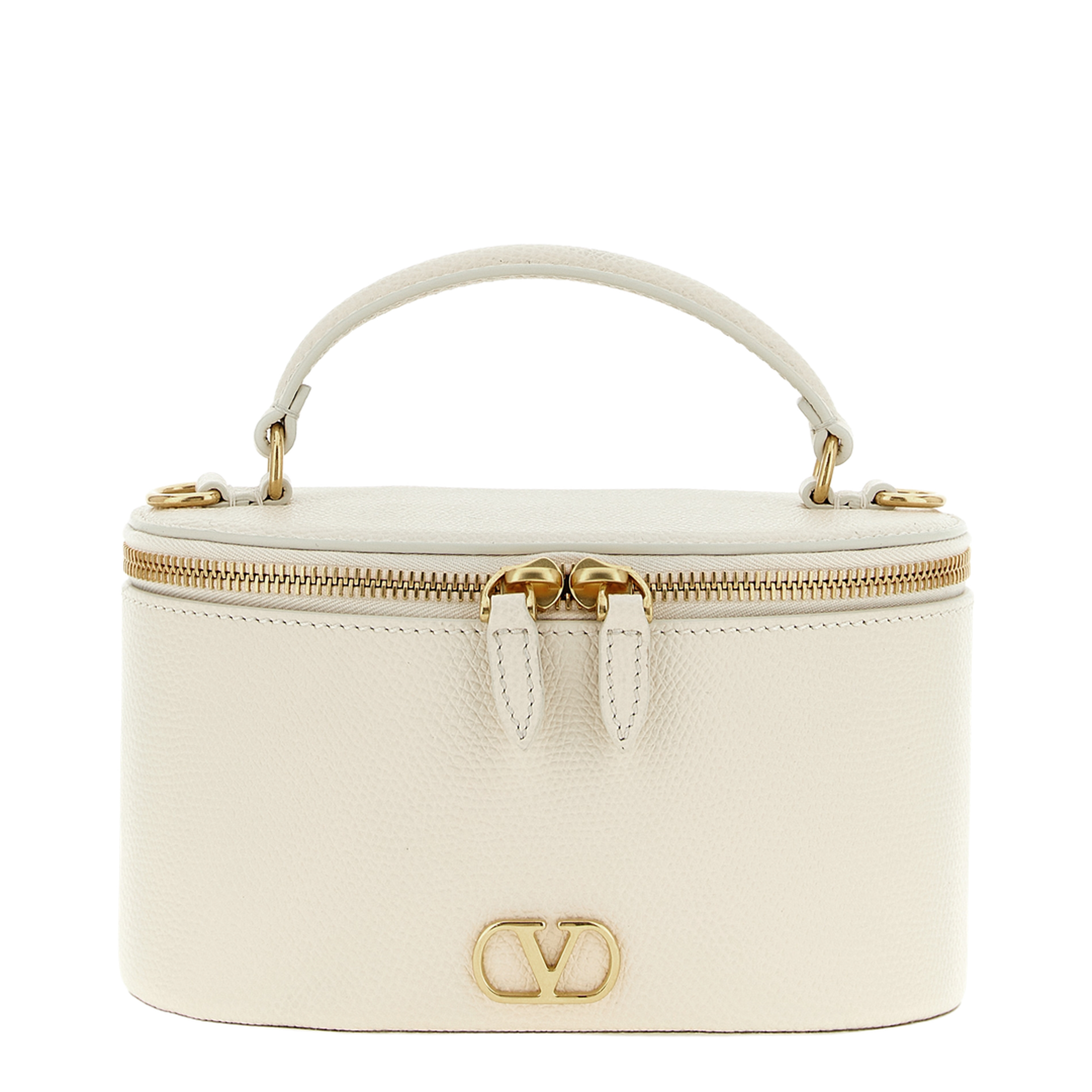 VLogo Signature Mini Leather Crossbody Bag - Beige - Image 1