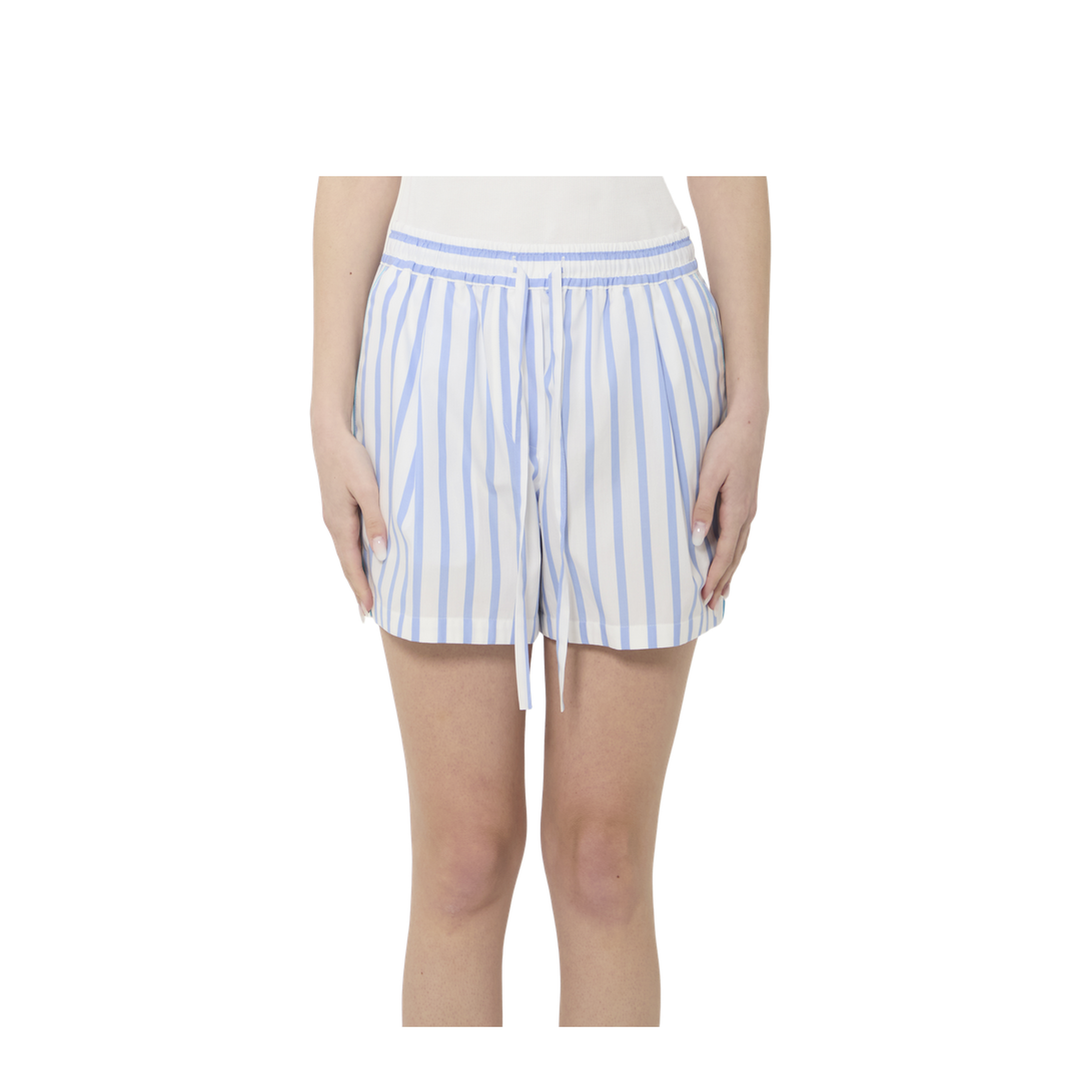 Striped Poplin Shorts - Image 1