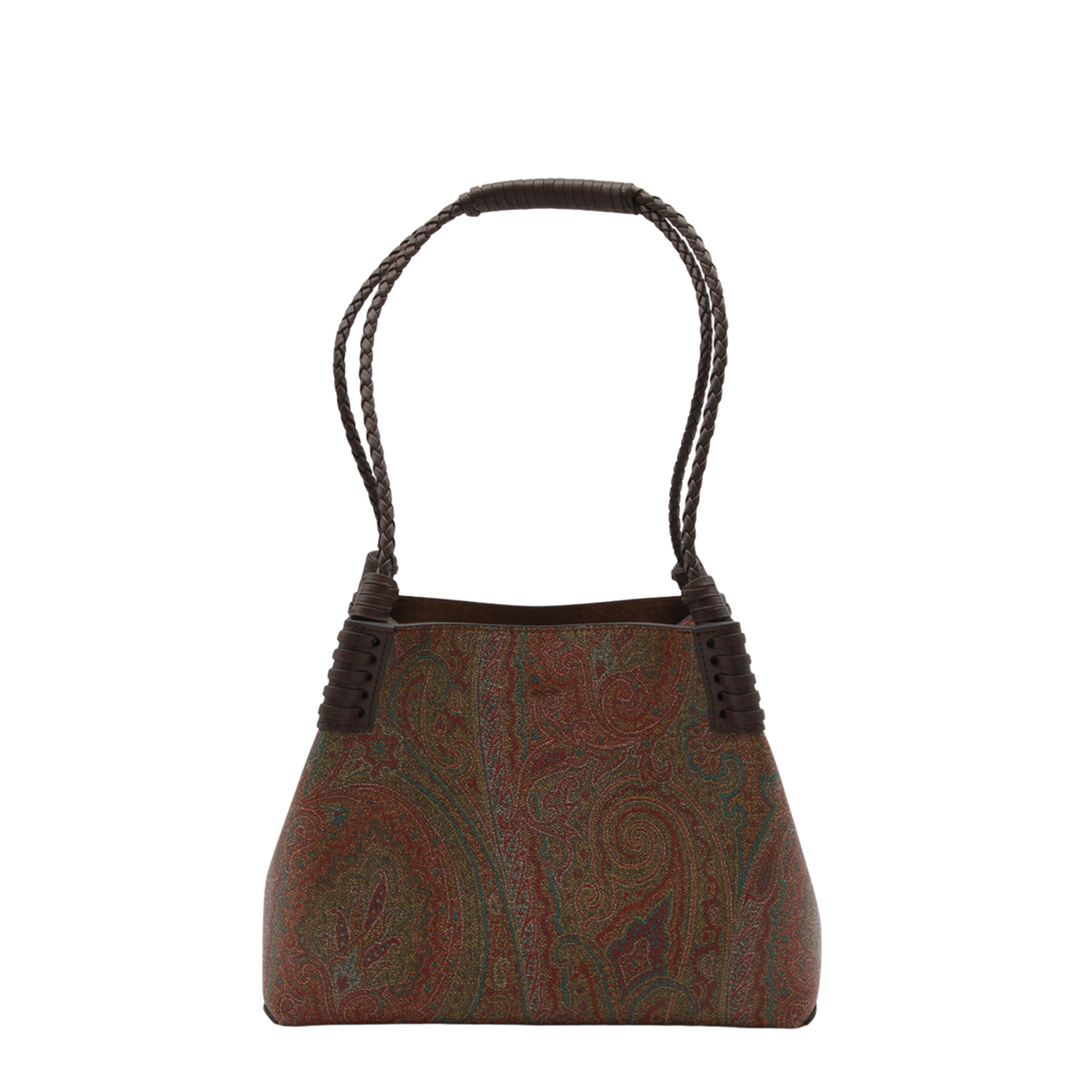 Libra Small Coated Paisley Tote Bag - Brown - Image 6
