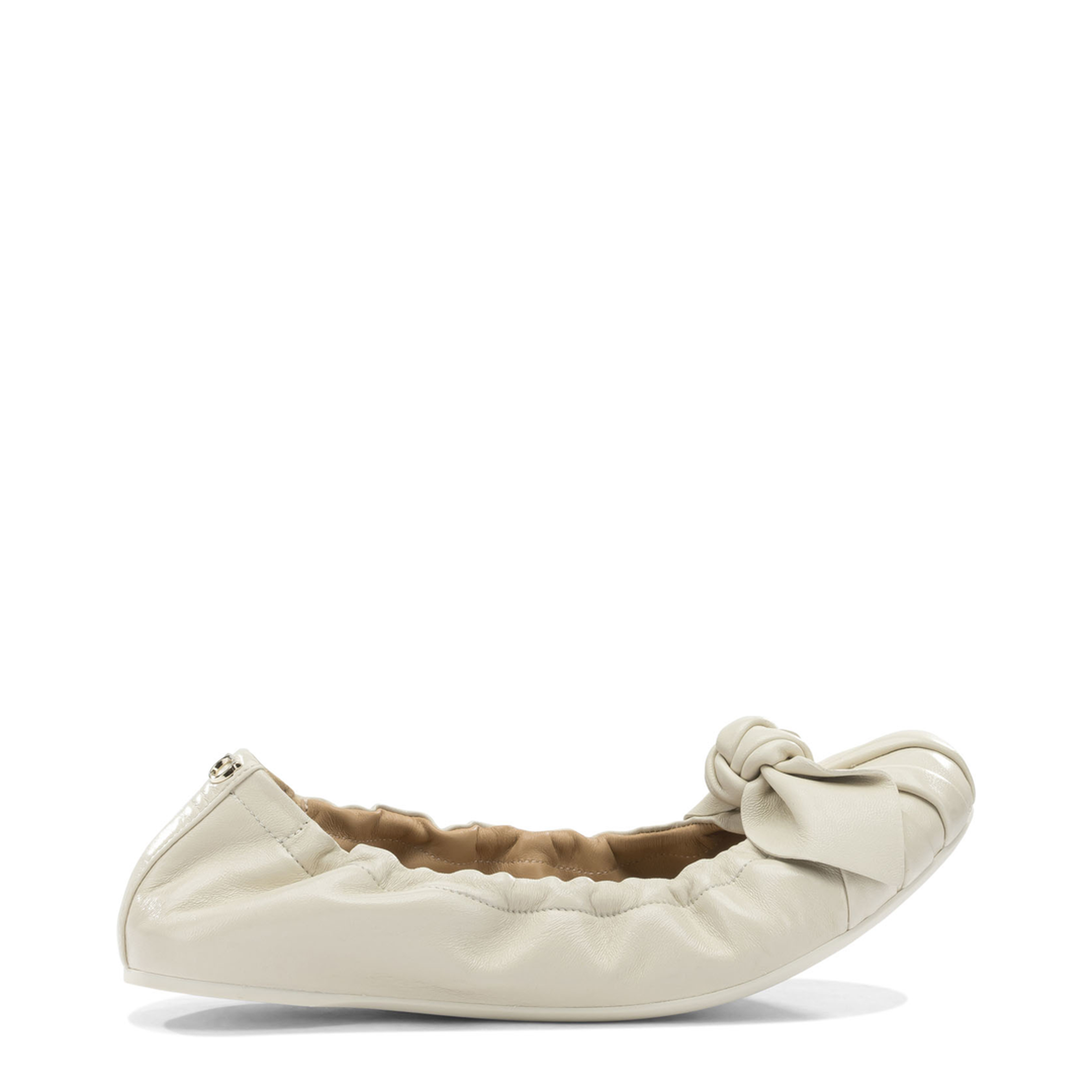 Leather Ballet Flats With Bow - Image 1