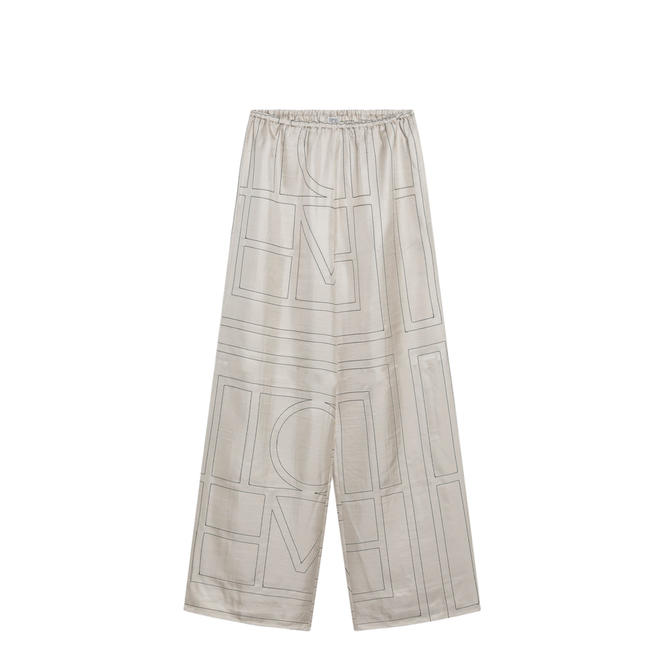 Ivory Monogram Silk Pajama Trousers - Image 1