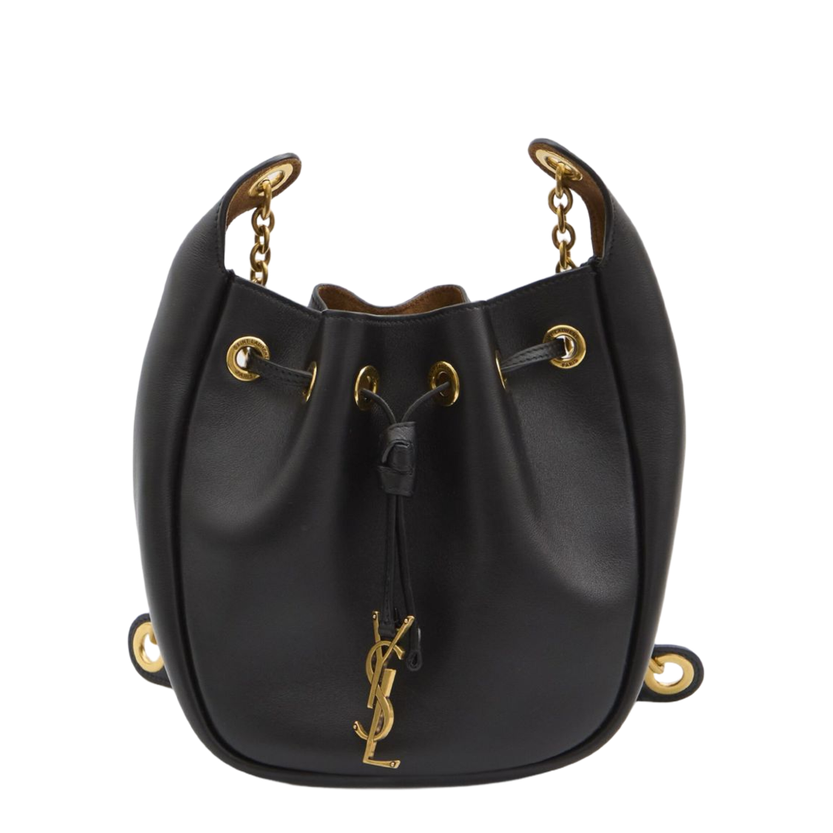 Supple Medium Leather Bucket Bags - Black - Image 1