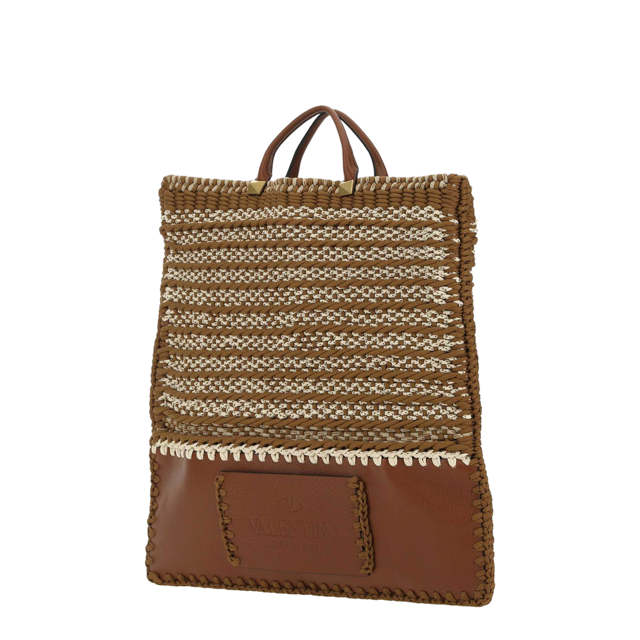 Multicolor Crochet And Leather Shopping Bag - Image 4