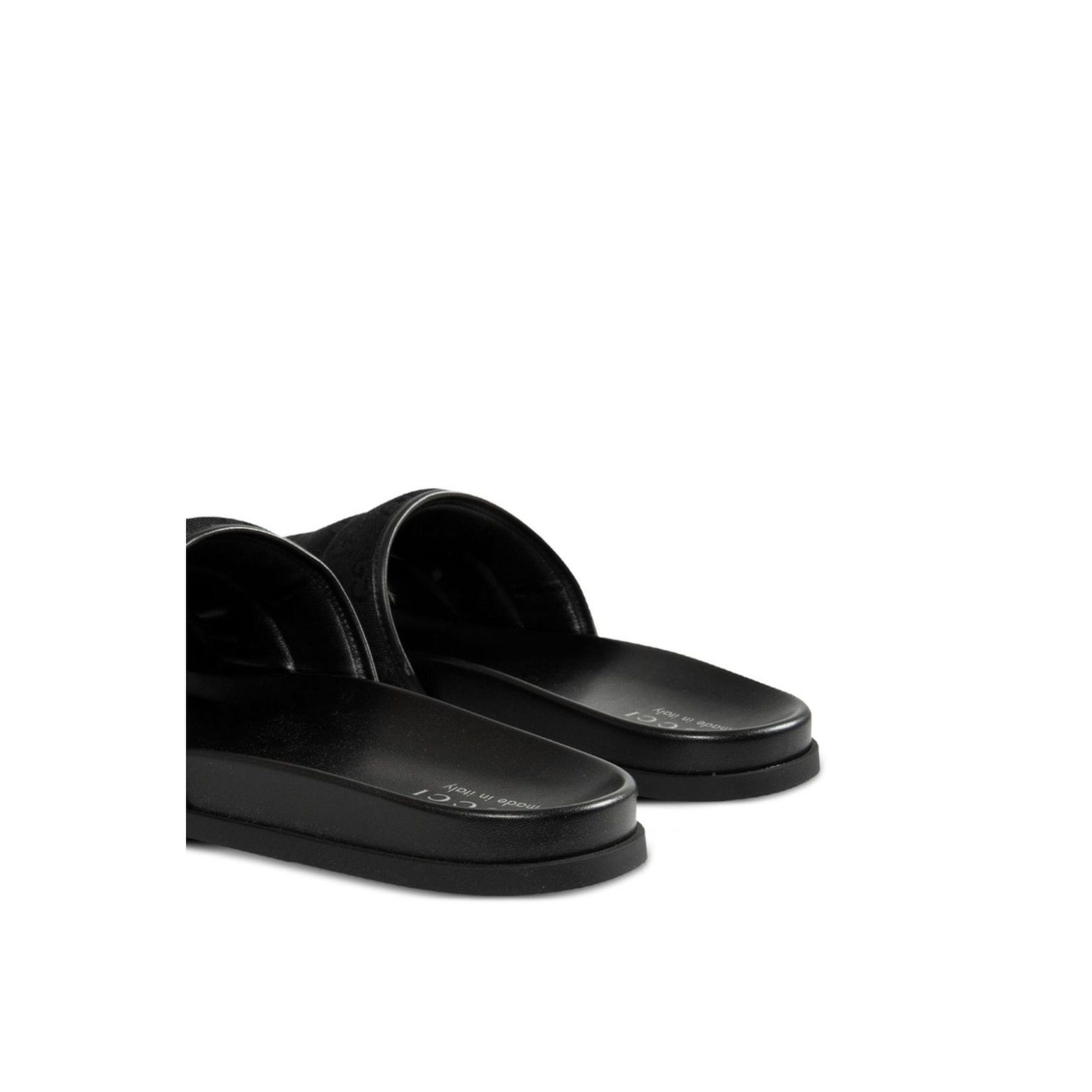 Slide Sandal in Black Padded Canvas - Image 4