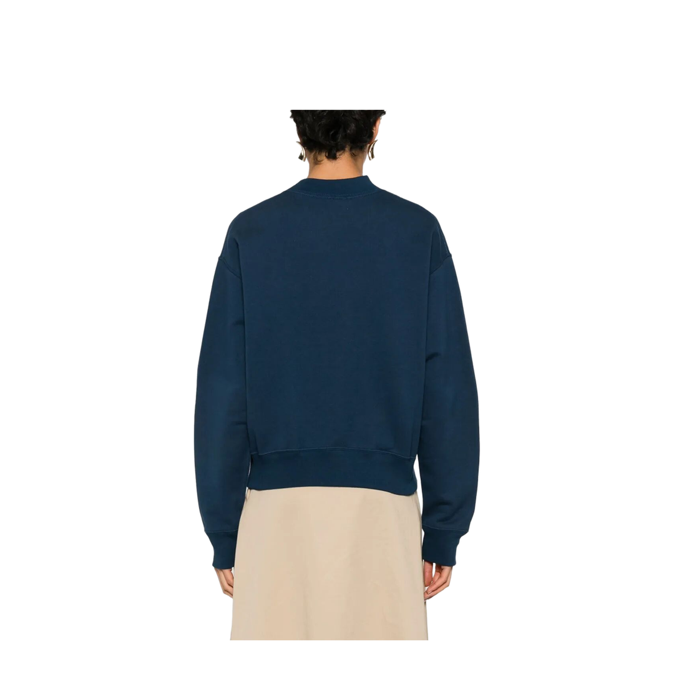 Mock-Neck Cotton Fleece Logo Sweater - Image 3