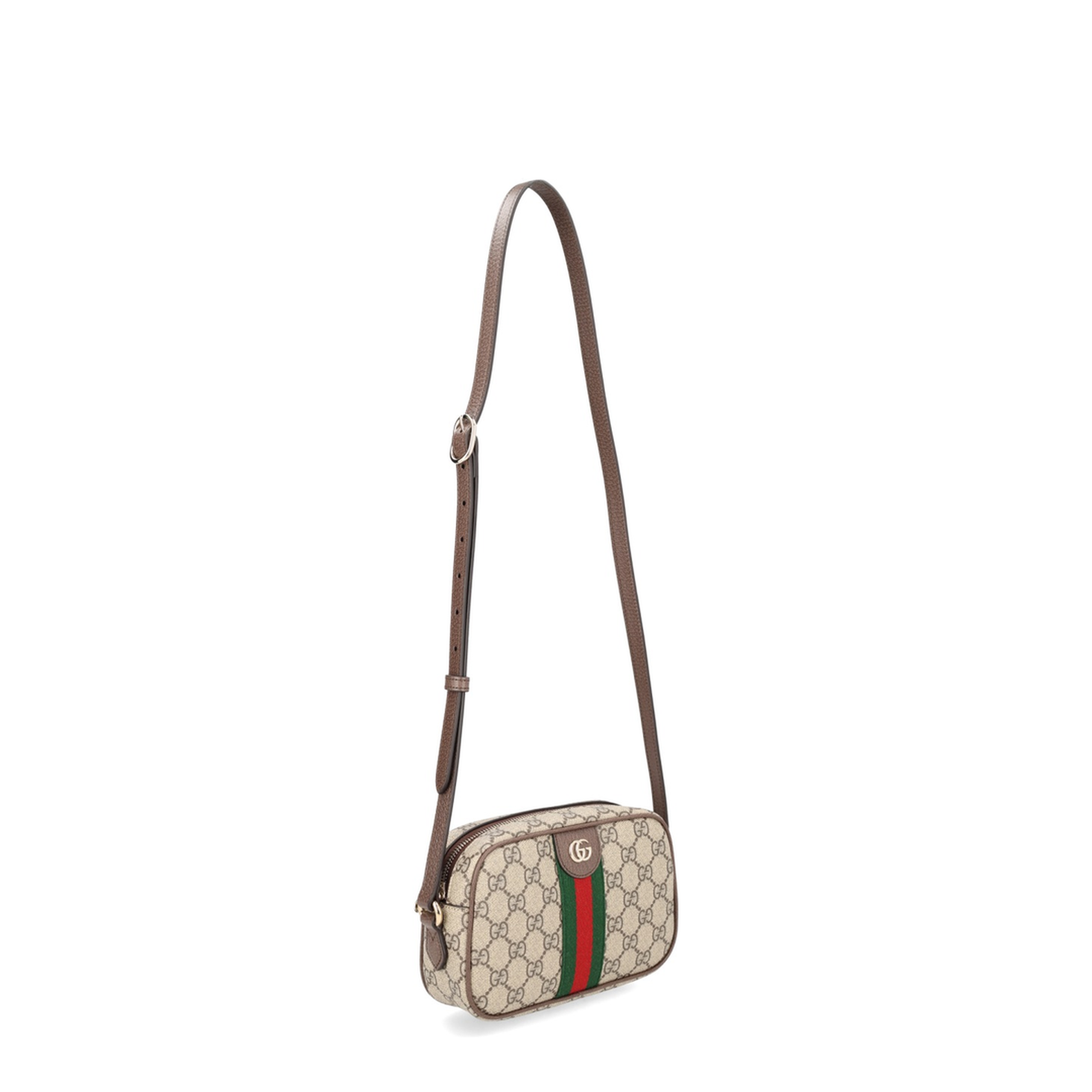 Ophidia Small Camera Bag in Beige and Brown GG Fabric - Image 2