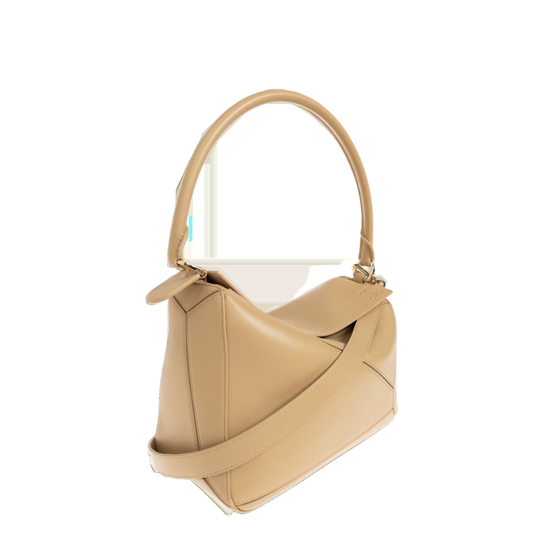 Puzzle Medium Nappa Lambskin Top-Handle Bag - Silk Beige - Image 4