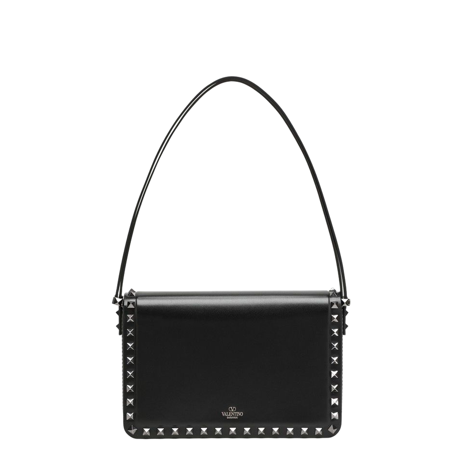 Rockstud Calfskin Handbag - Black - Image 3