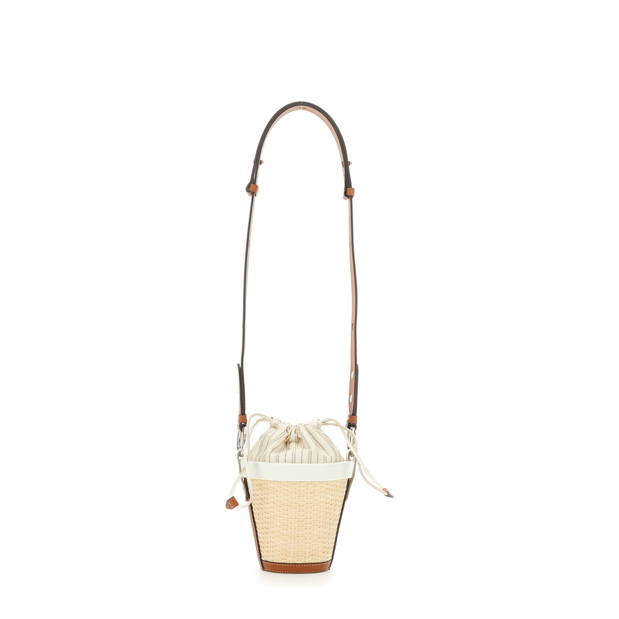 Fire Medium Raffia Bucket Bag - Off-White/Ivory - Image 1