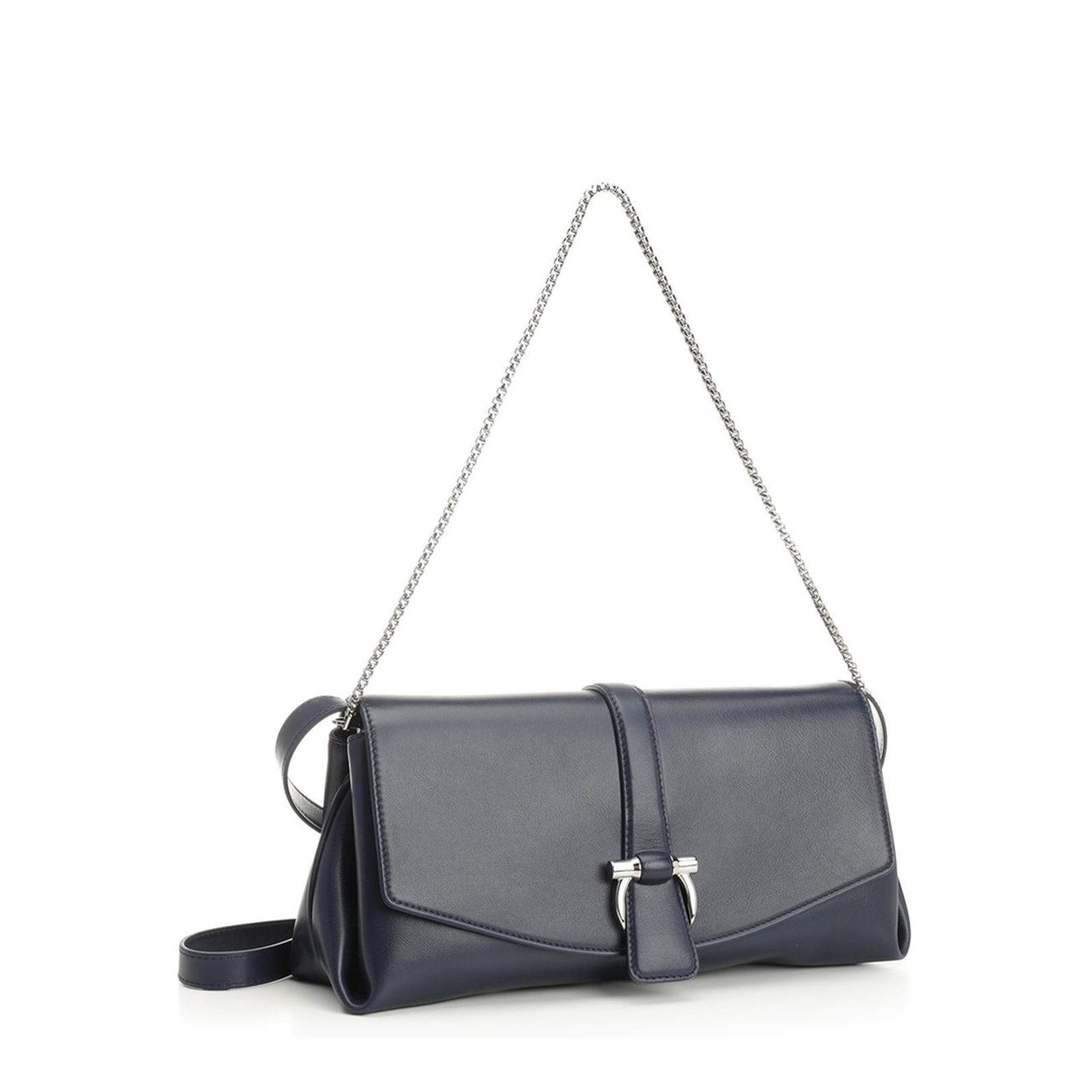 Gancino Pouch Medium Shoulder Bag Leather Blue - Image 2