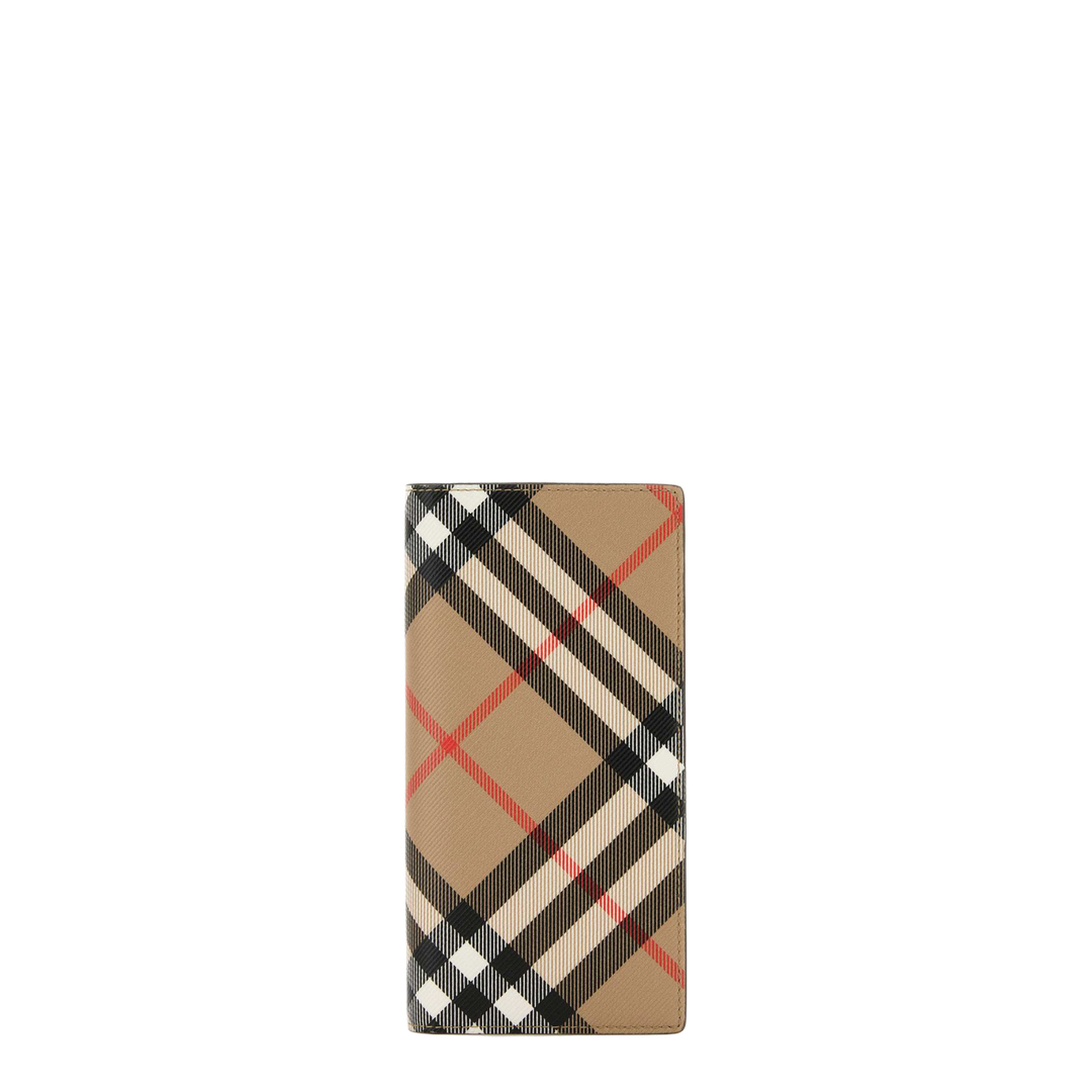 Check Coated Canvas Continental Wallet - Archive Beige / Sand (A2021) - Image 1