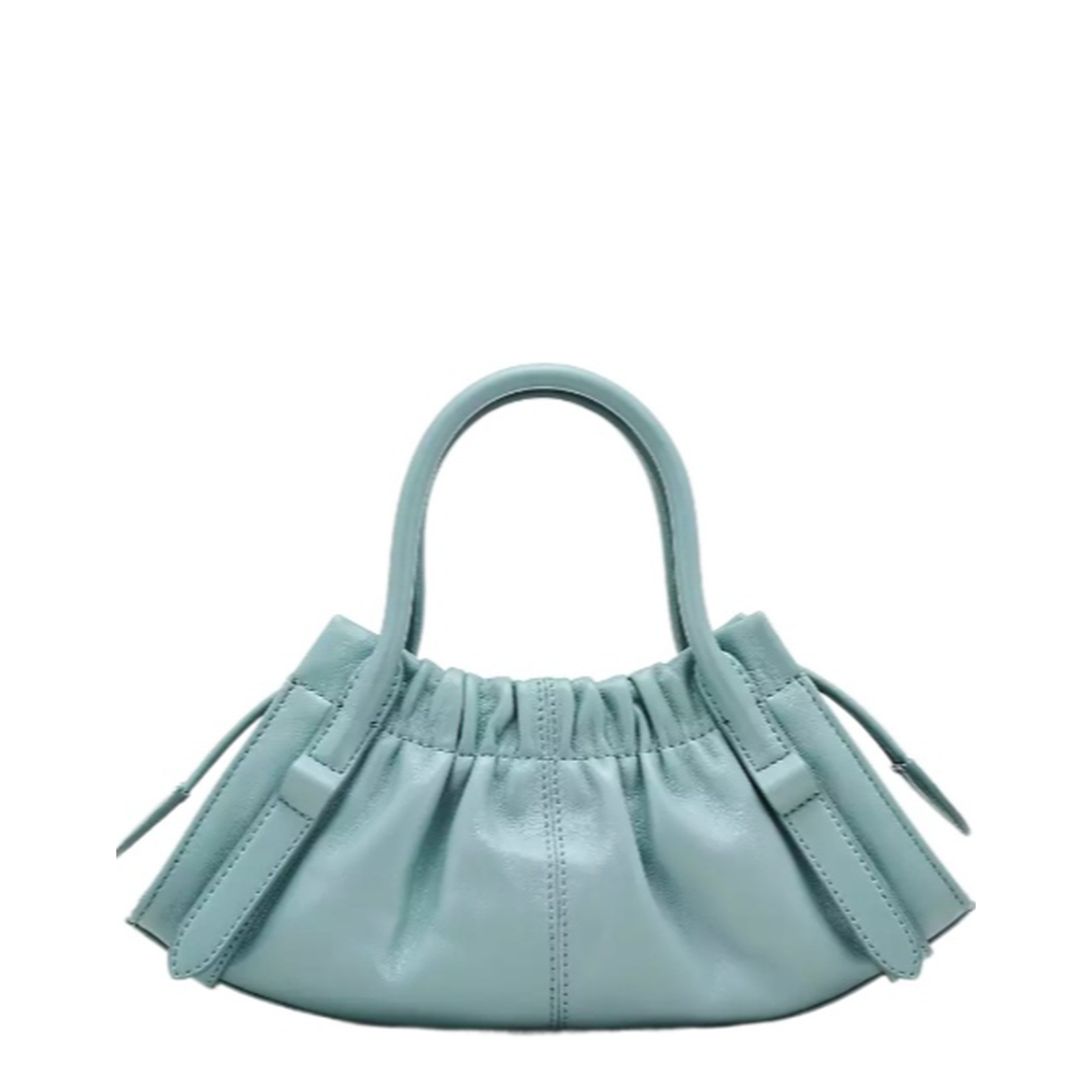 The Satchel Small Leather Handbag Blue - Image 3