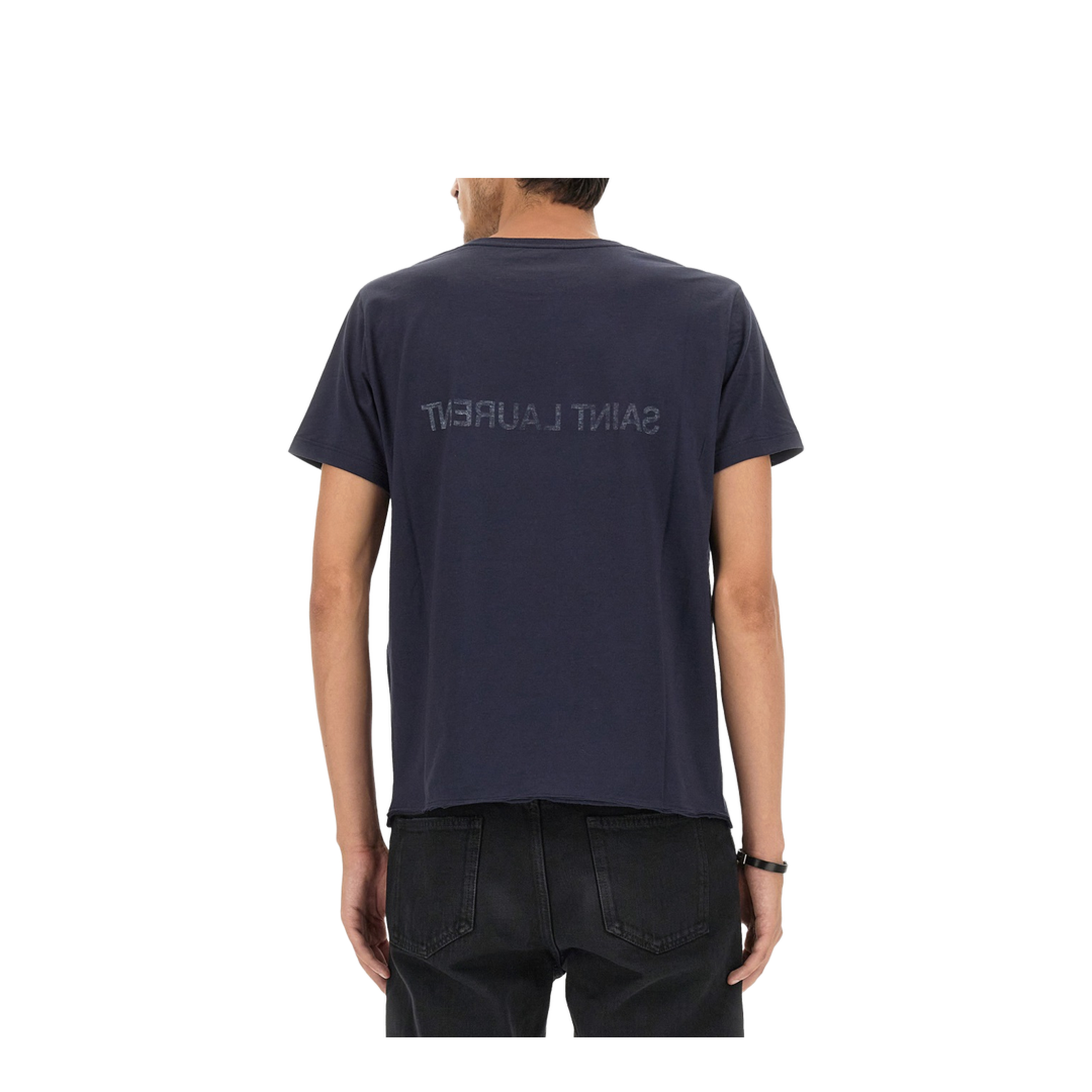 Navy Blue Cotton T-Shirt - Image 4