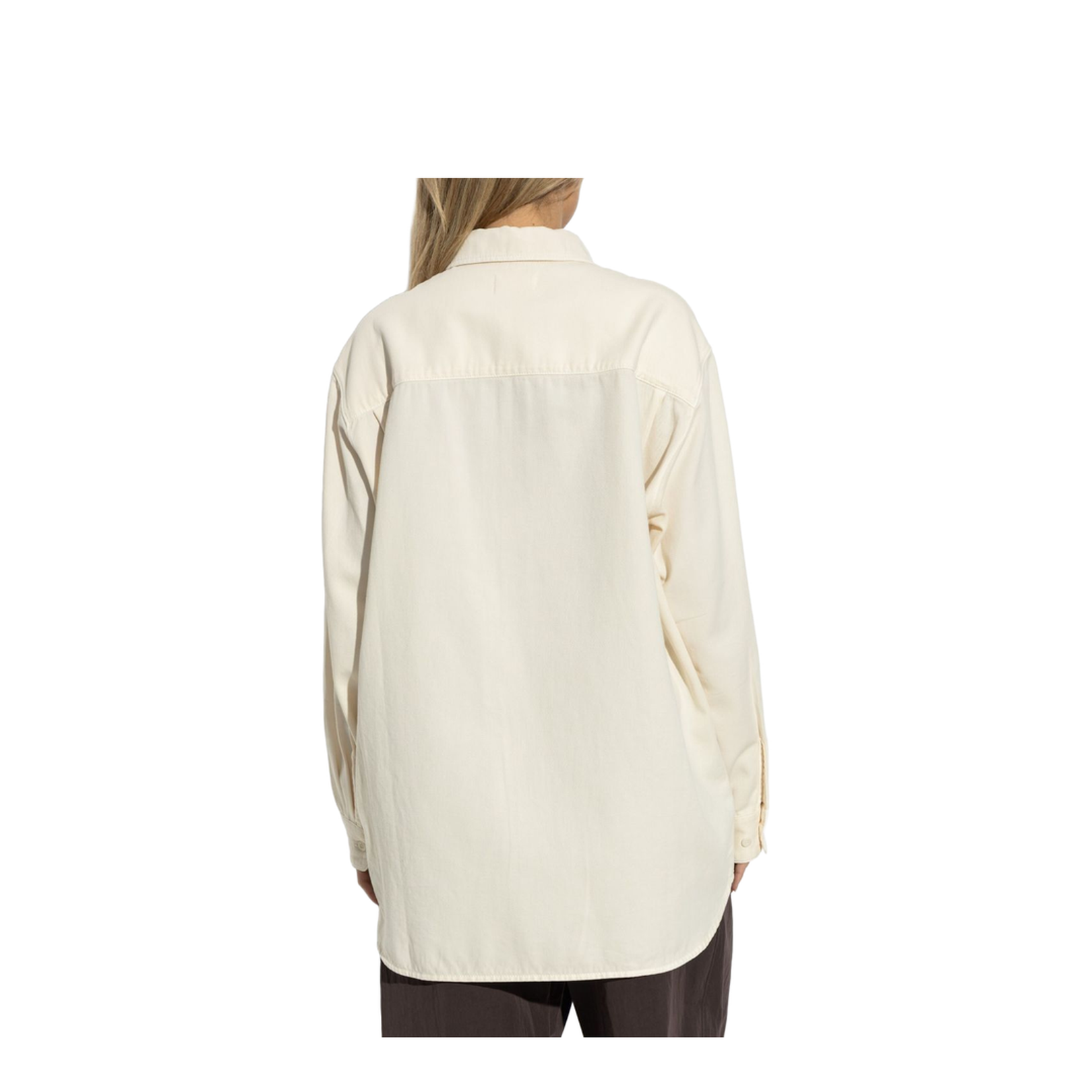 Light Beige Front Button Fastening Classic Collar Drop Shoulder Buttoned Cuffs - Image 2